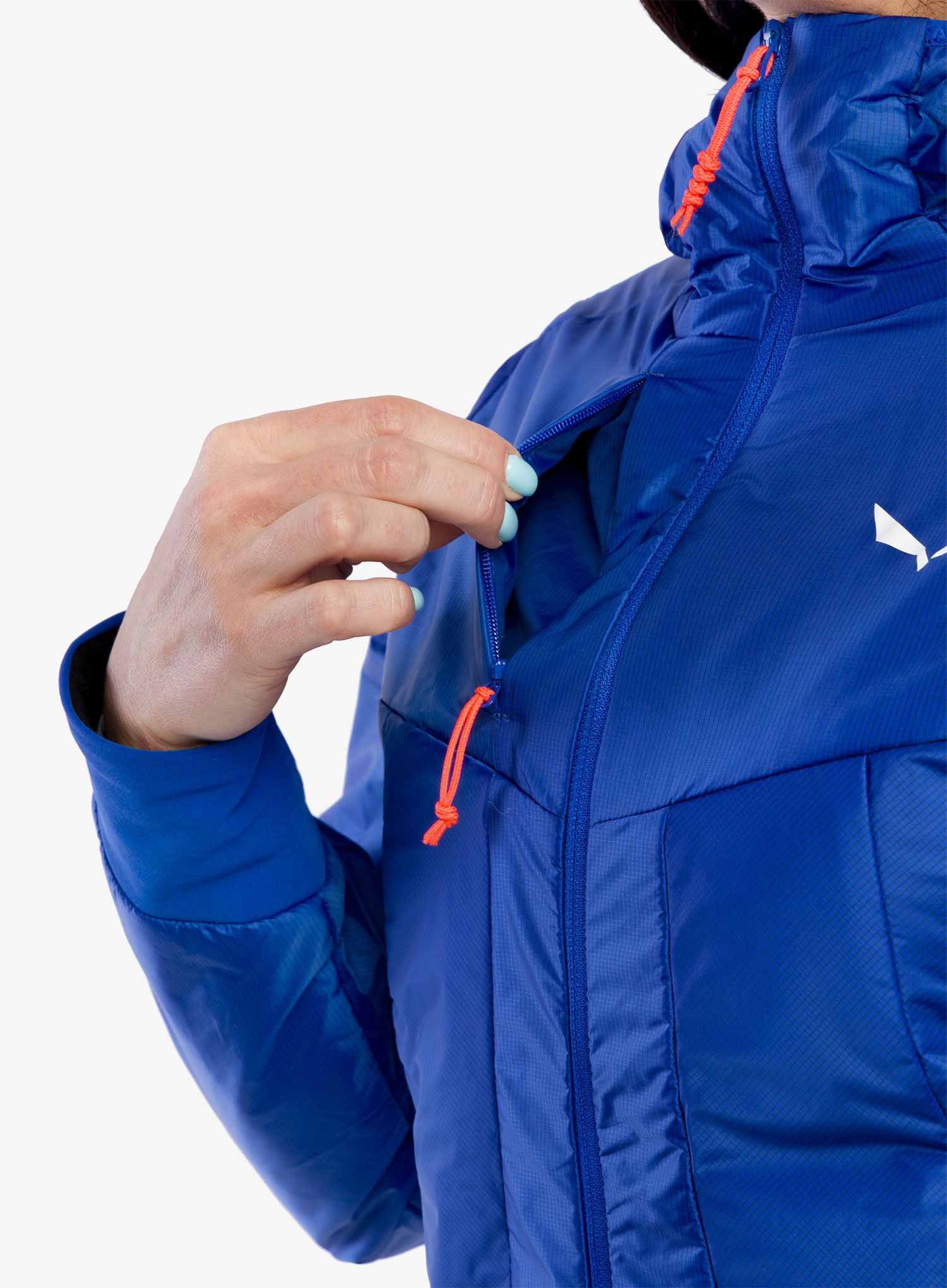 Dámská hybridní bunda Salewa Pedroc Hybrid TWR Hooded Jacket - electric