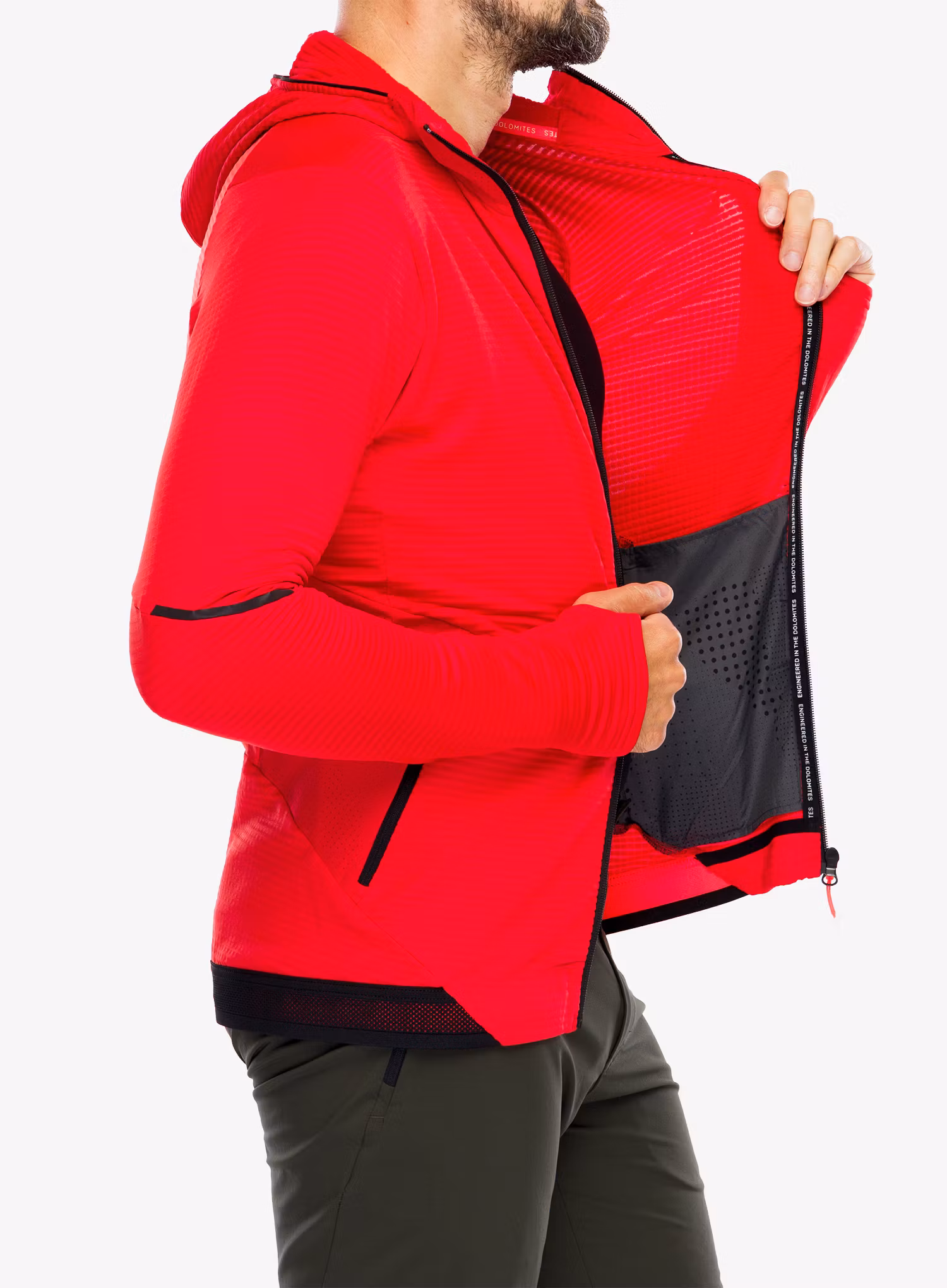 Mikina Salewa Pedroc PL Hooded Jacket - flame/flame