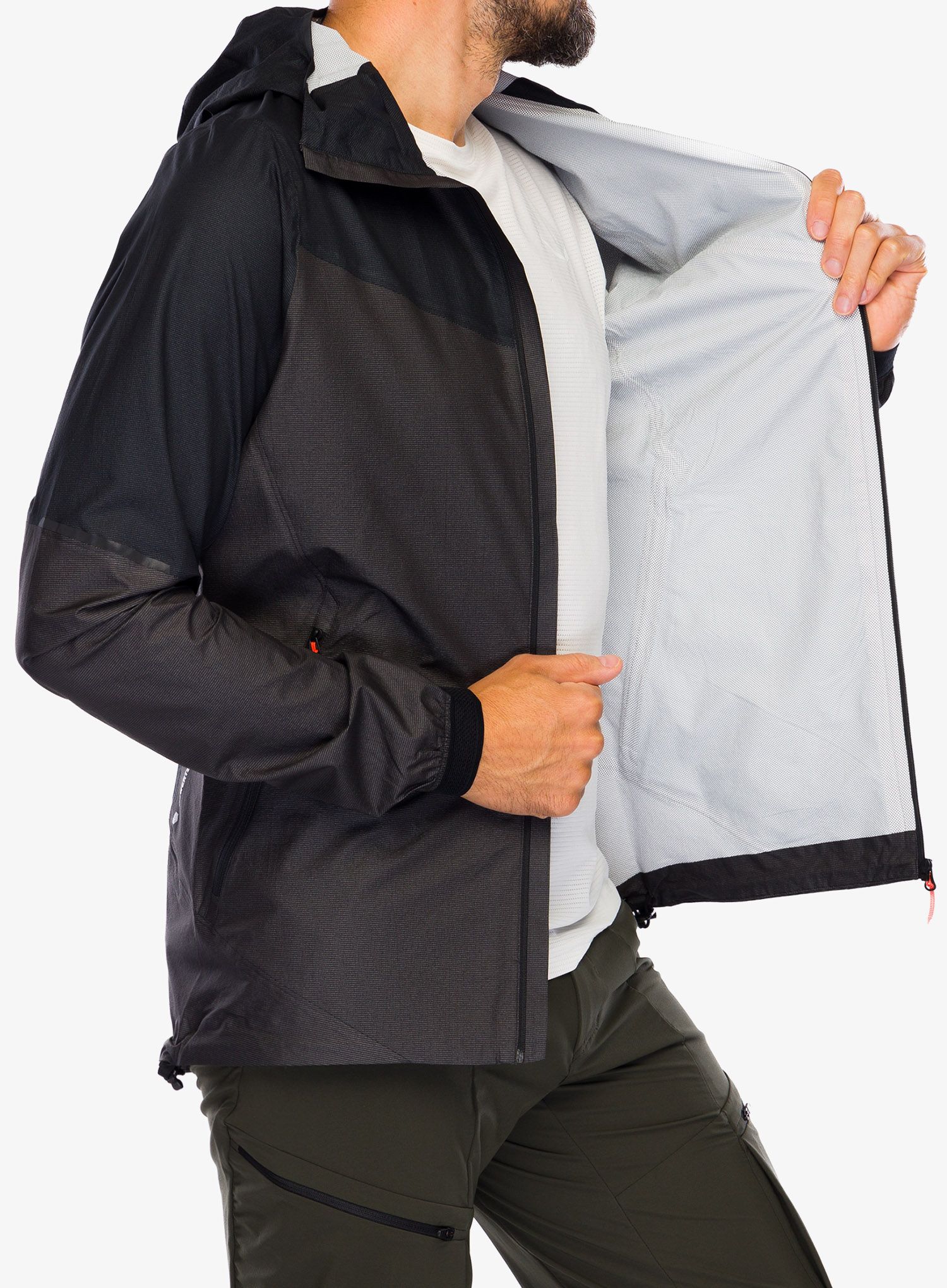 Bunda do deště Salewa Pedroc PTX 2,5L Light Jacket - onyx/black out