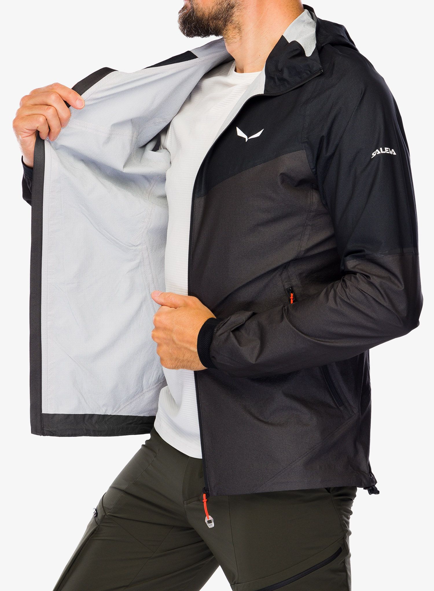 Bunda do deště Salewa Pedroc PTX 2,5L Light Jacket - onyx/black out