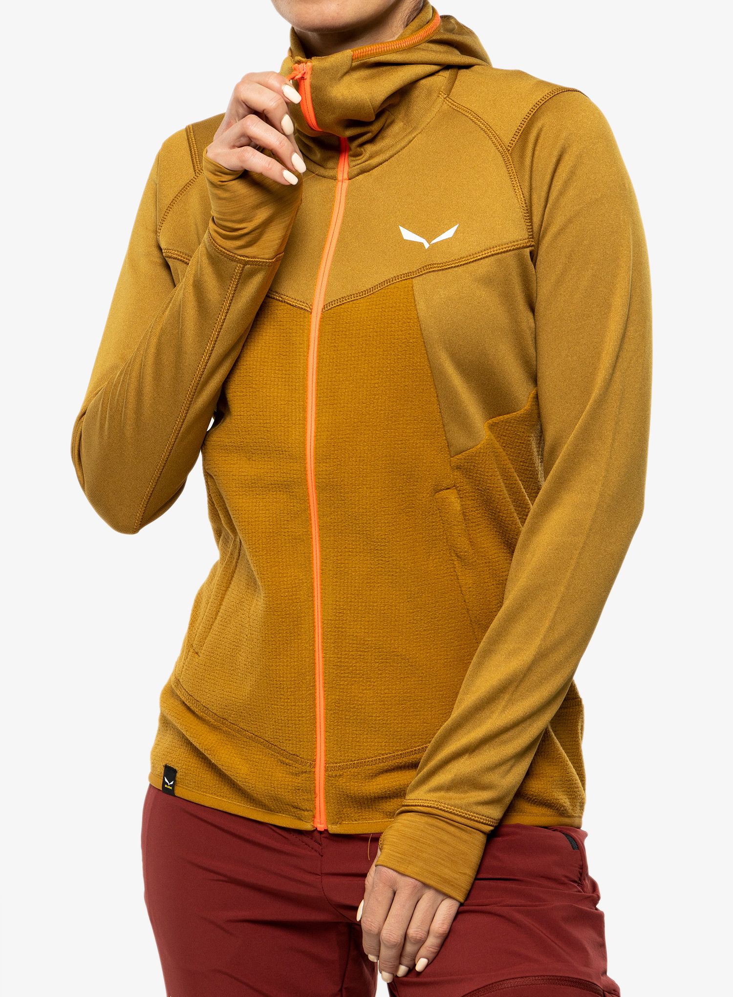 Dámská mikina Salewa Puez Hybrid PL Full-Zip - golden brown melange