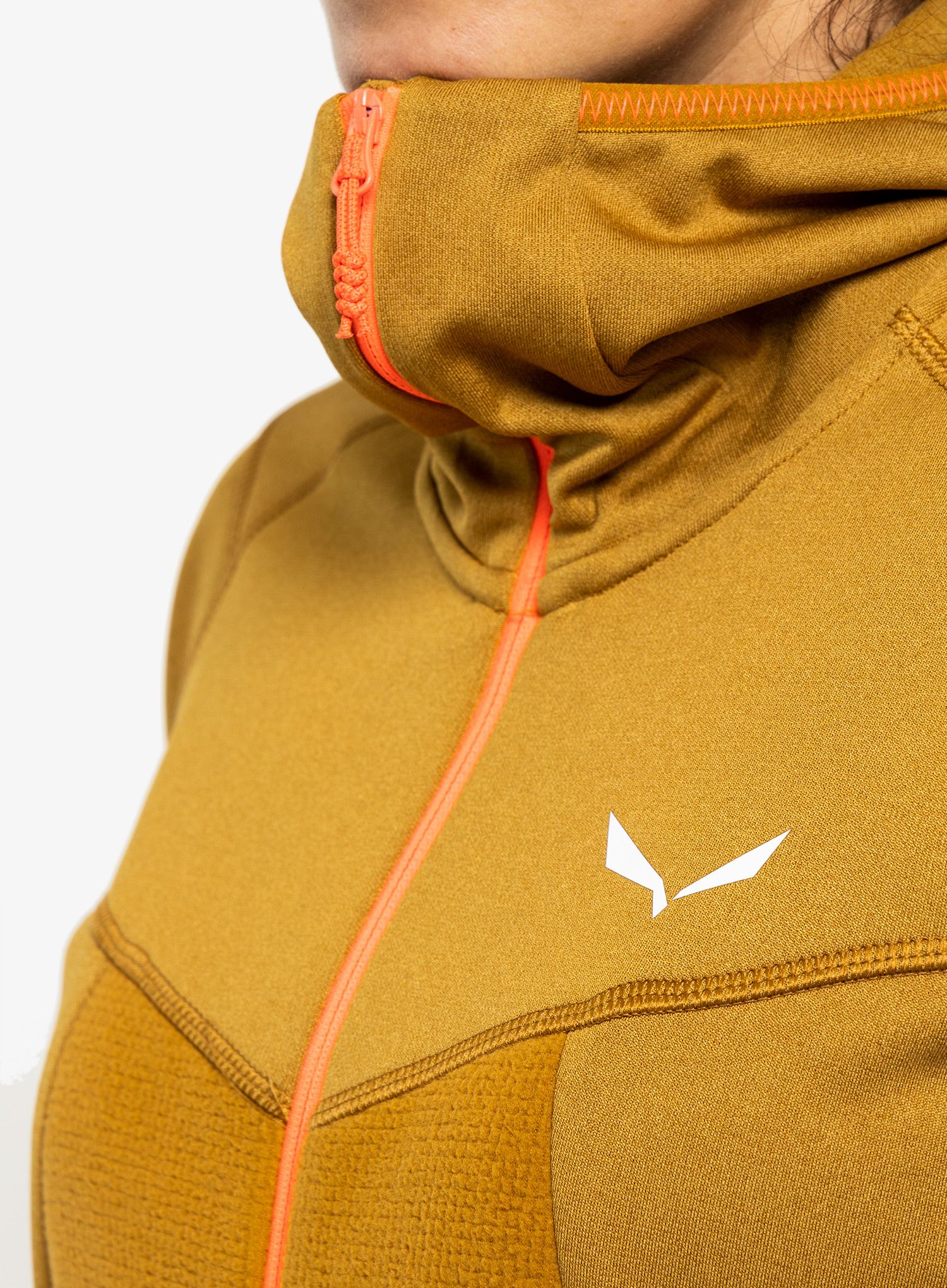 Dámská mikina Salewa Puez Hybrid PL Full-Zip - golden brown melange
