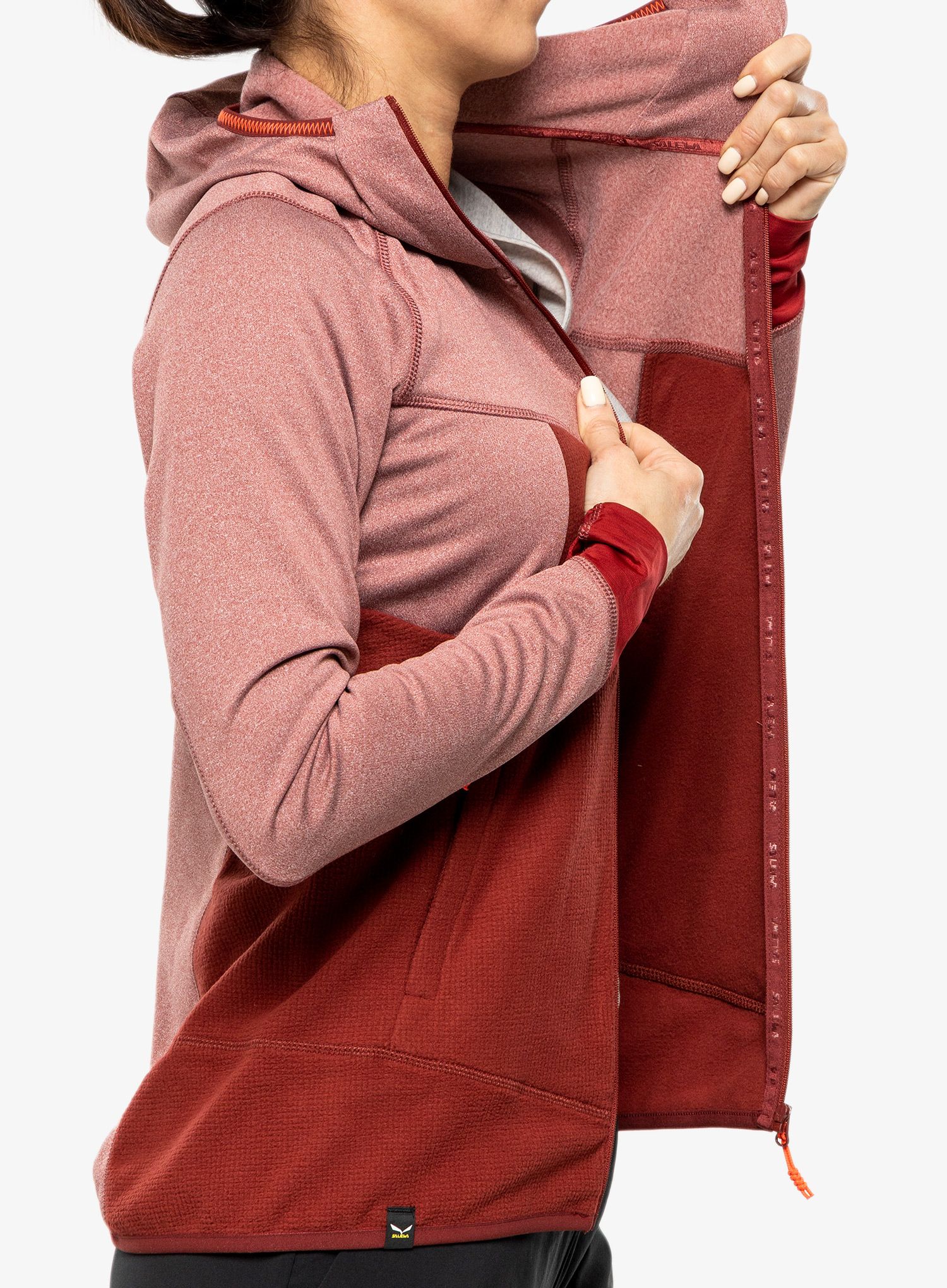 Dámská mikina Salewa Puez Hybrid PL Full-Zip - syrah malenge