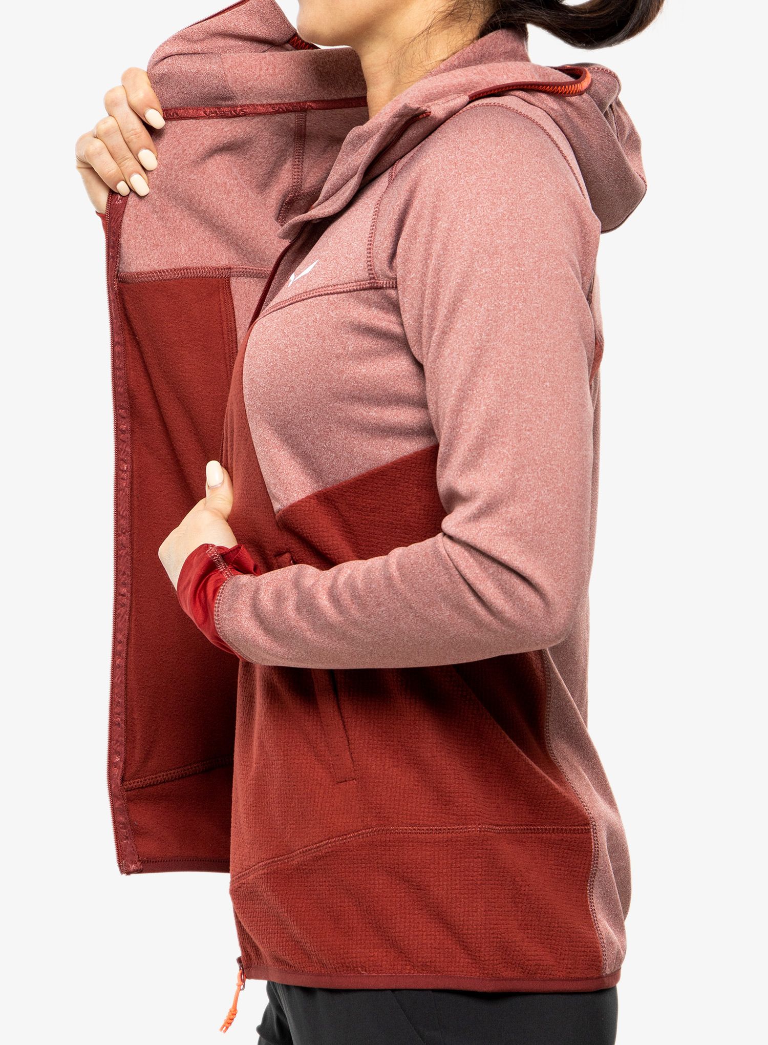 Dámská mikina Salewa Puez Hybrid PL Full-Zip - syrah malenge