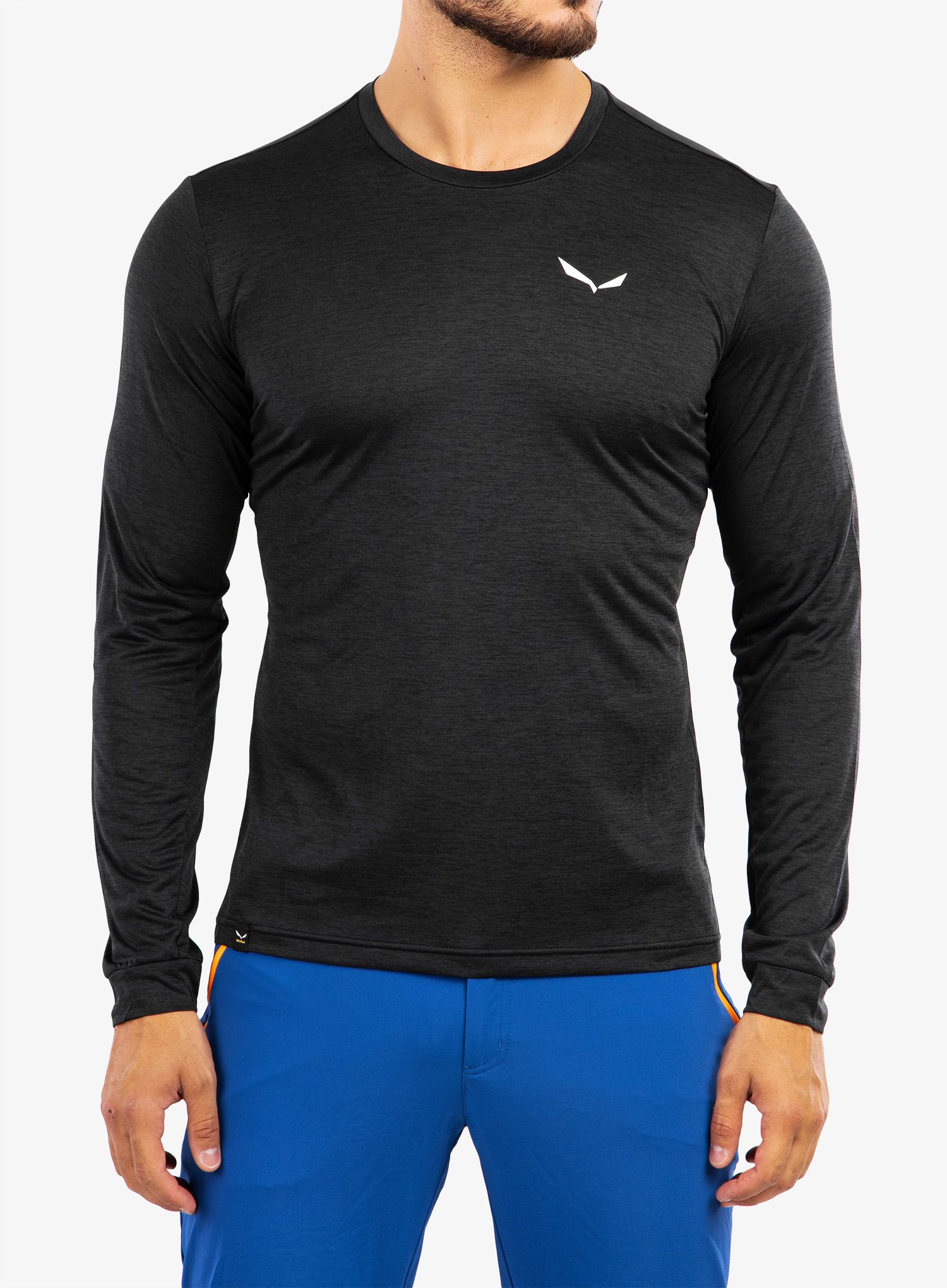 Mikina Salewa Puez Melange Dry L/S Tee - black out melange