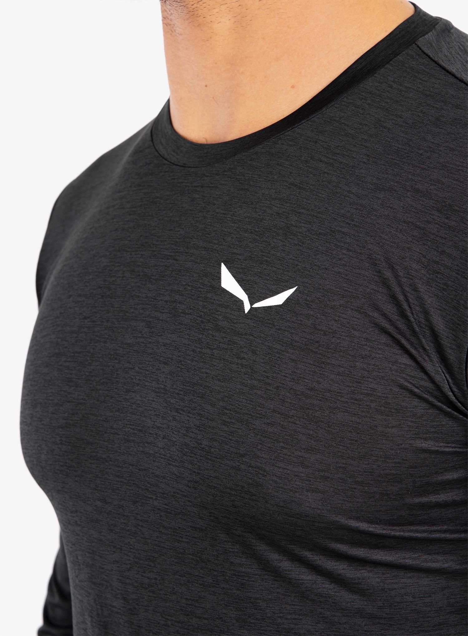 Mikina Salewa Puez Melange Dry L/S Tee - black out melange
