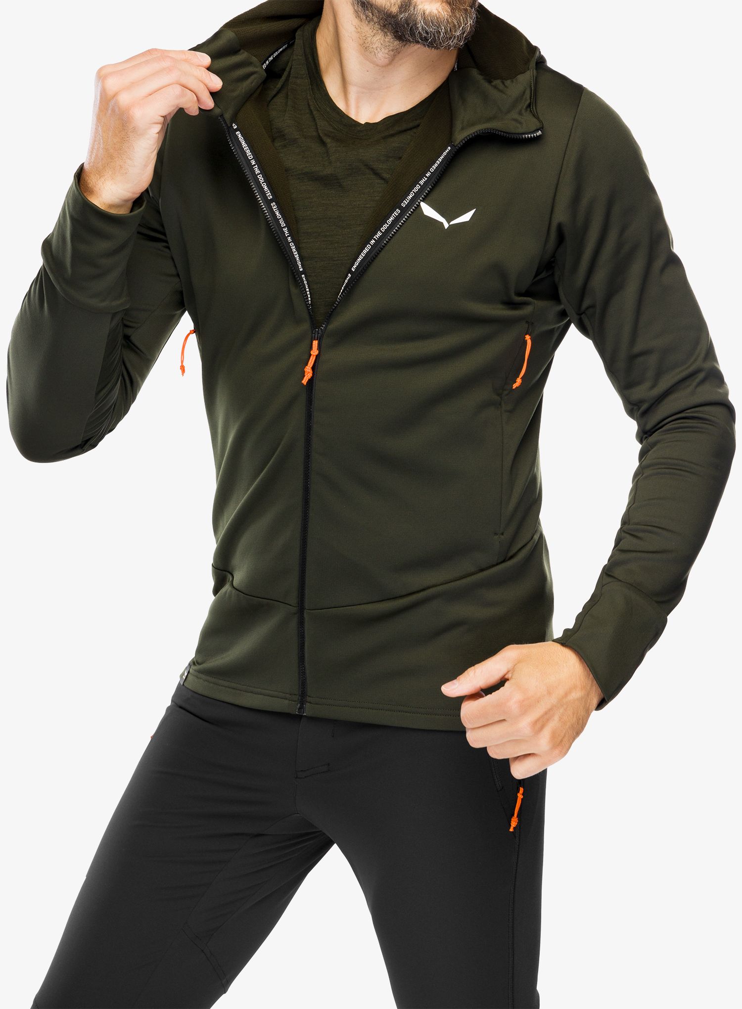 Fleecová mikina Salewa Puez PL HD Jacket - dark olive