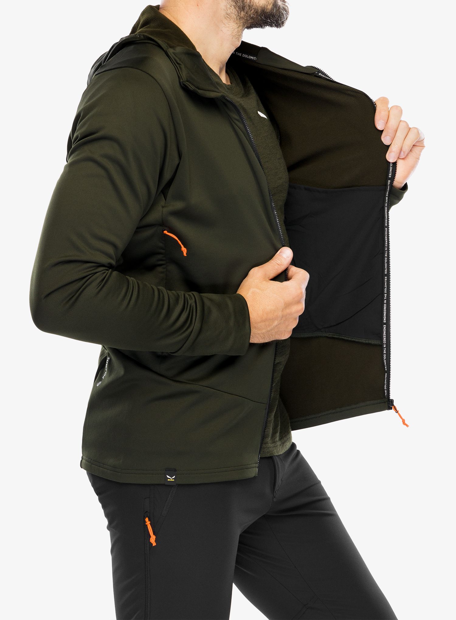 Fleecová mikina Salewa Puez PL HD Jacket - dark olive
