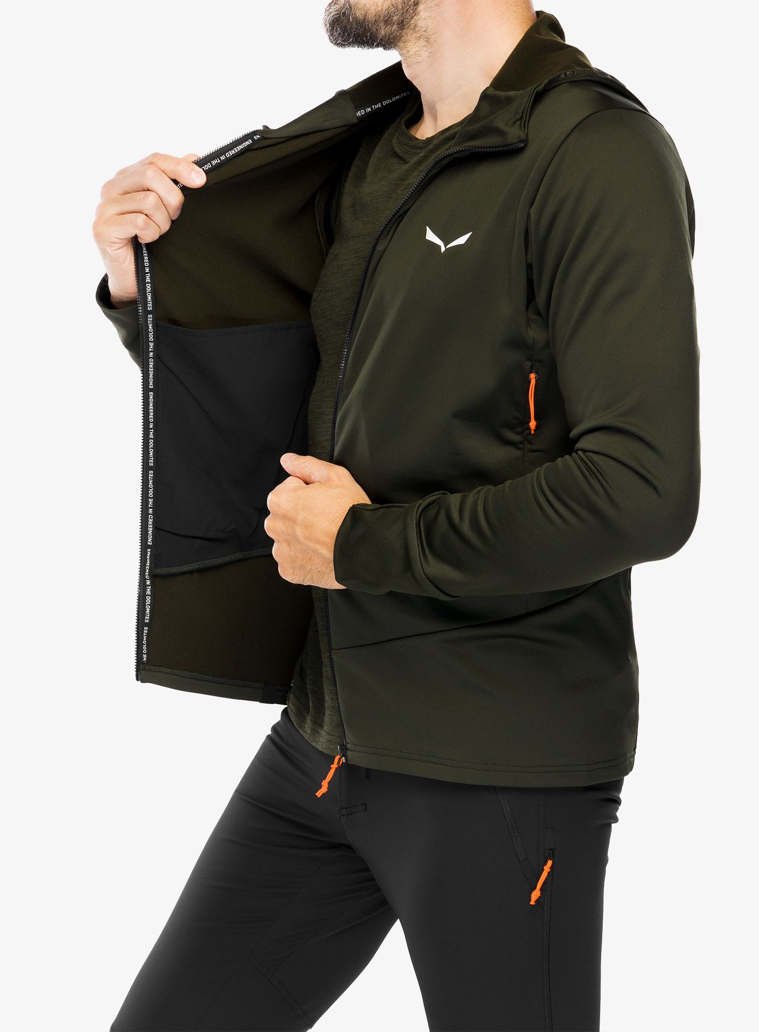 Fleecová mikina Salewa Puez PL HD Jacket - dark olive