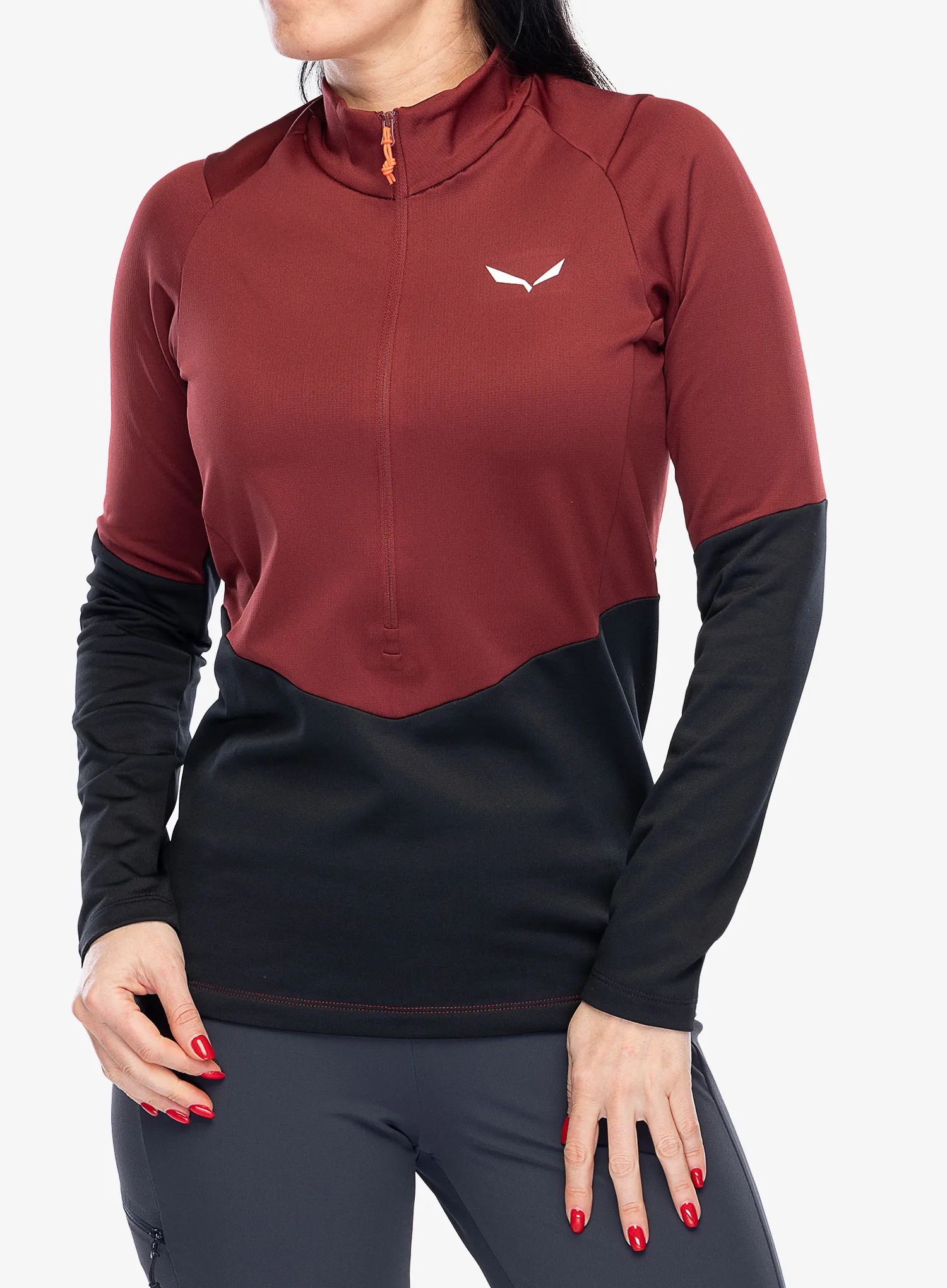 Fleece mikina dámská Salewa Puez PL HZ Fleece - syrah
