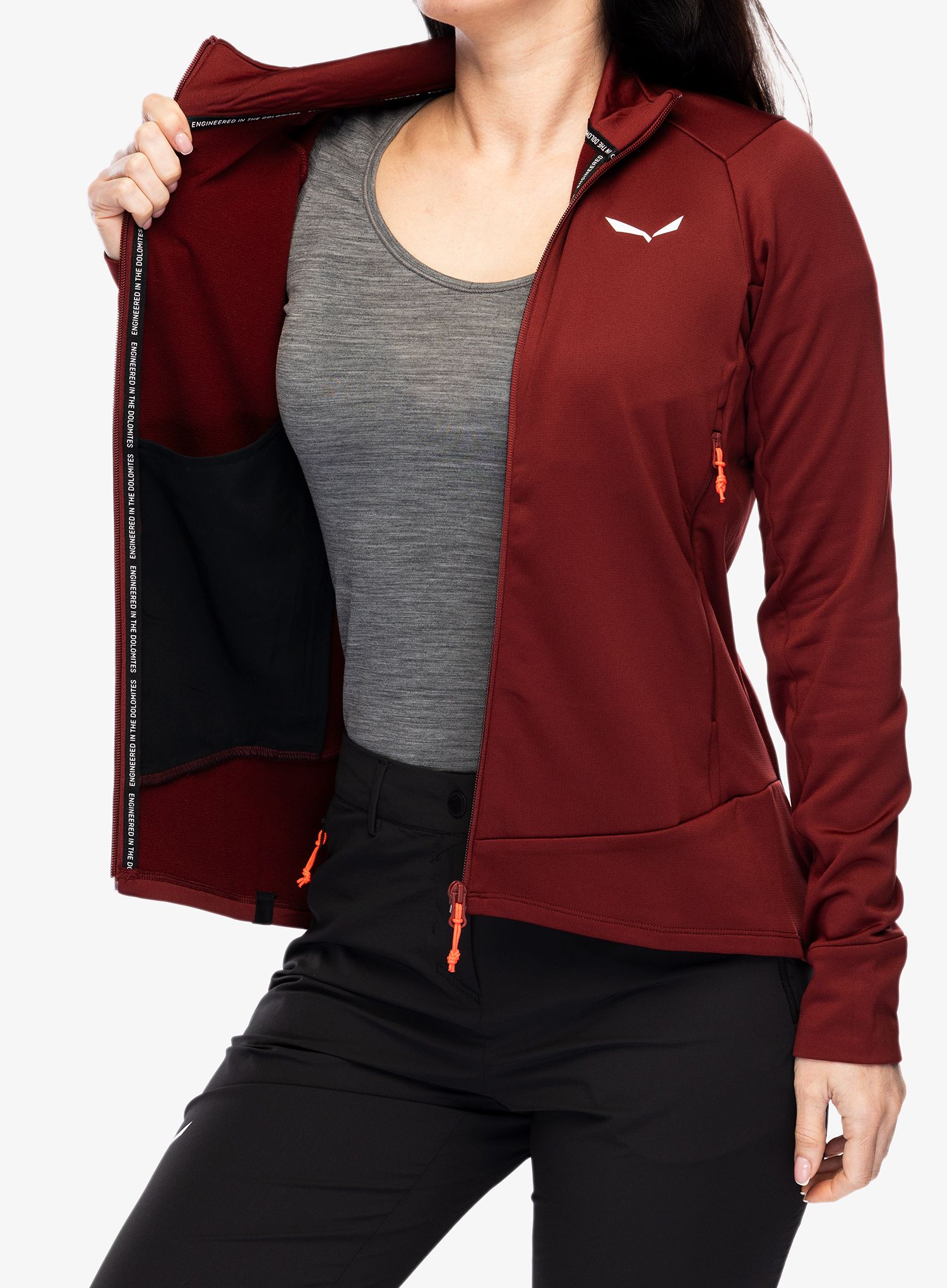 Fleecová mikina dámská Salewa Puez PL Jacket - syrah