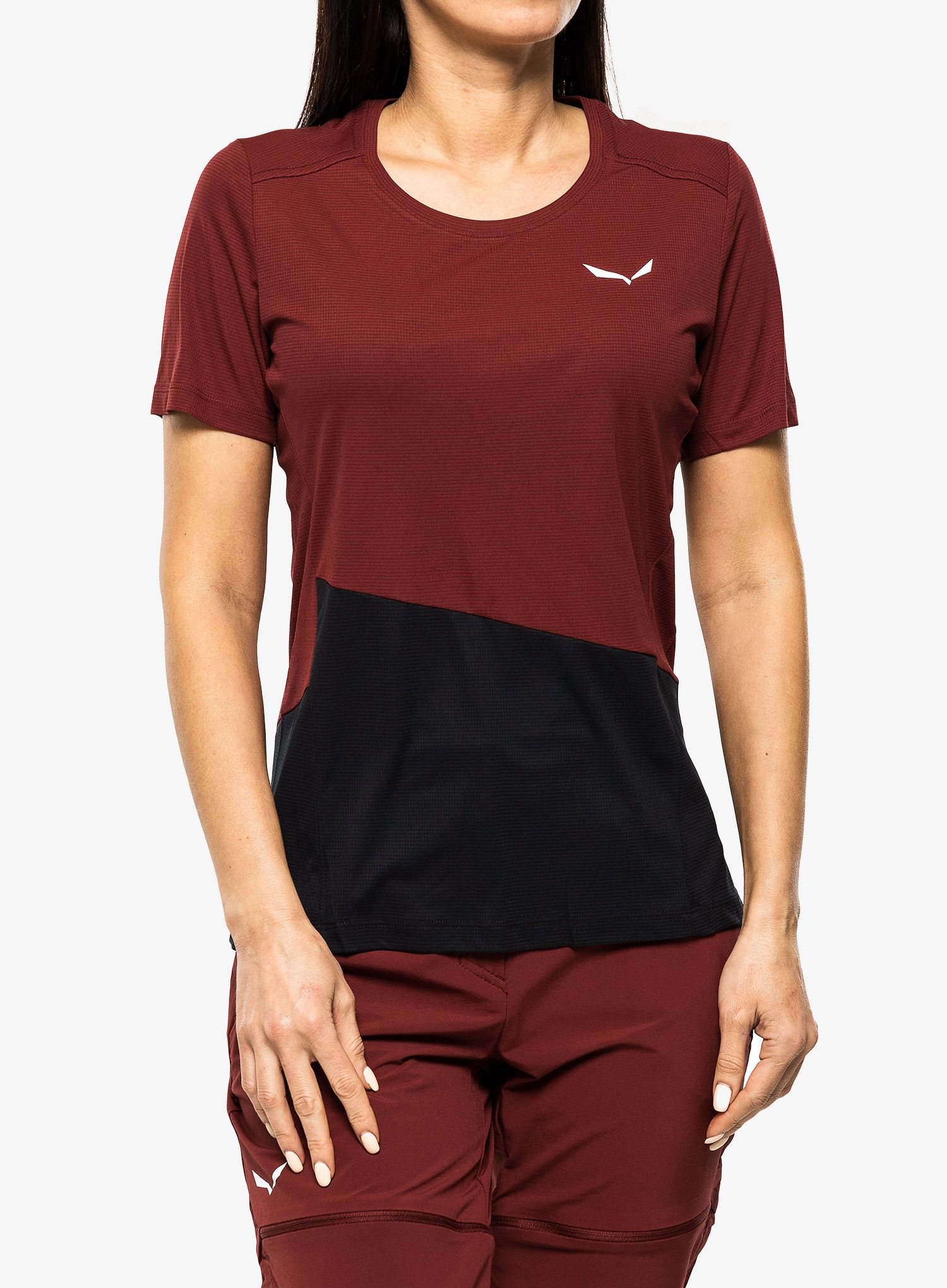 Dámské tričko Salewa Puez Sporty Dry T-Shirt - syrah/black out