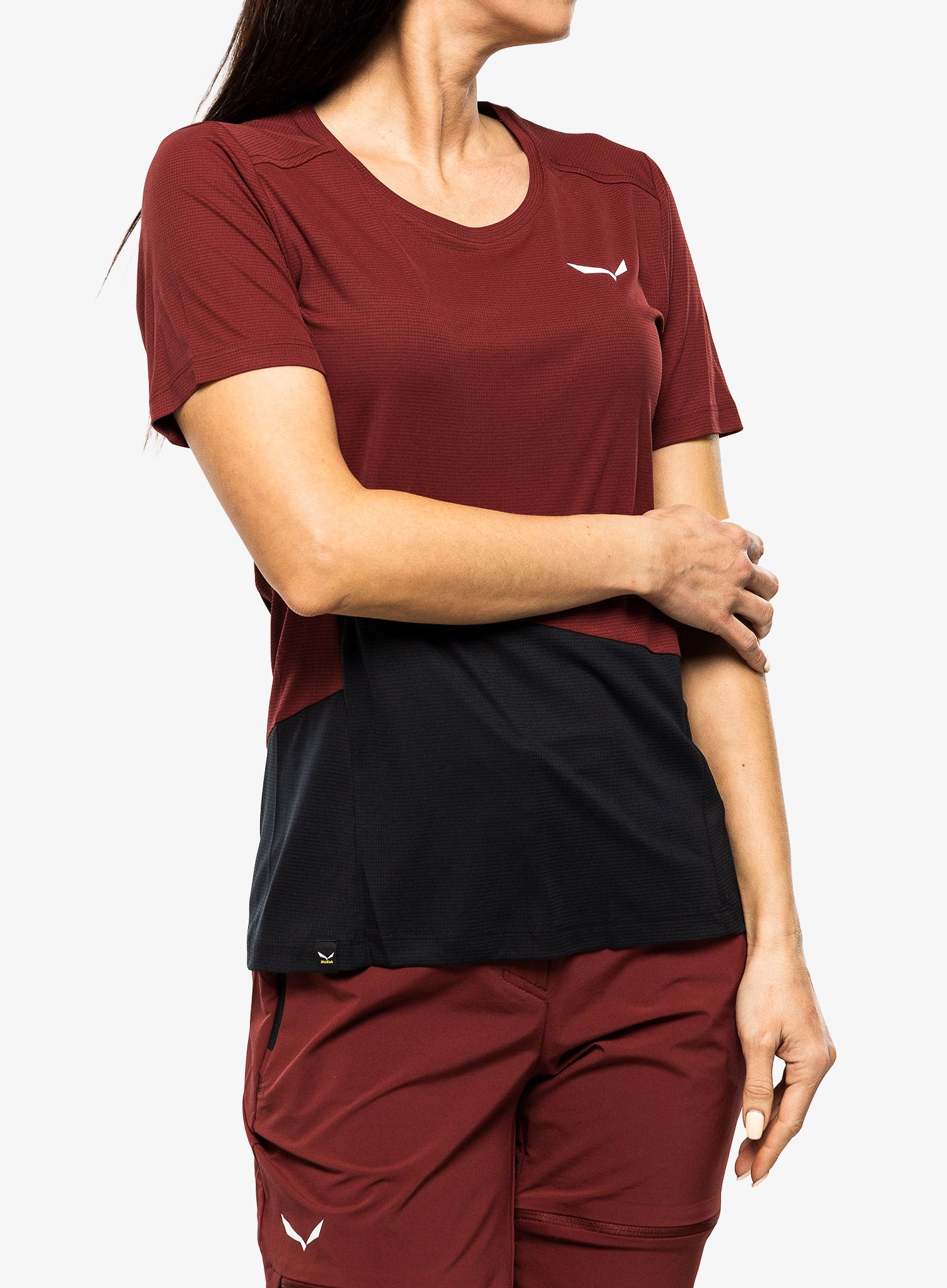 Dámské tričko Salewa Puez Sporty Dry T-Shirt - syrah/black out