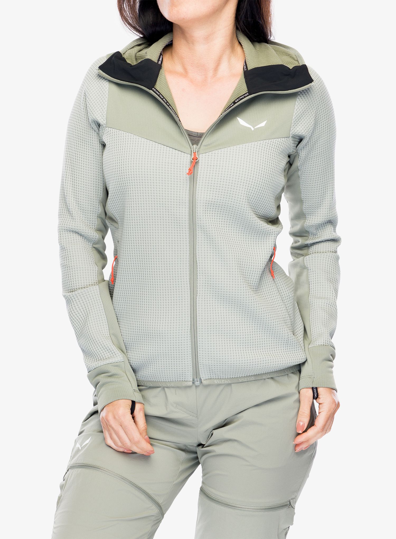 Fleece mikina dámská Salewa Puez Waffle Hyb PL HD Jacket - shadow