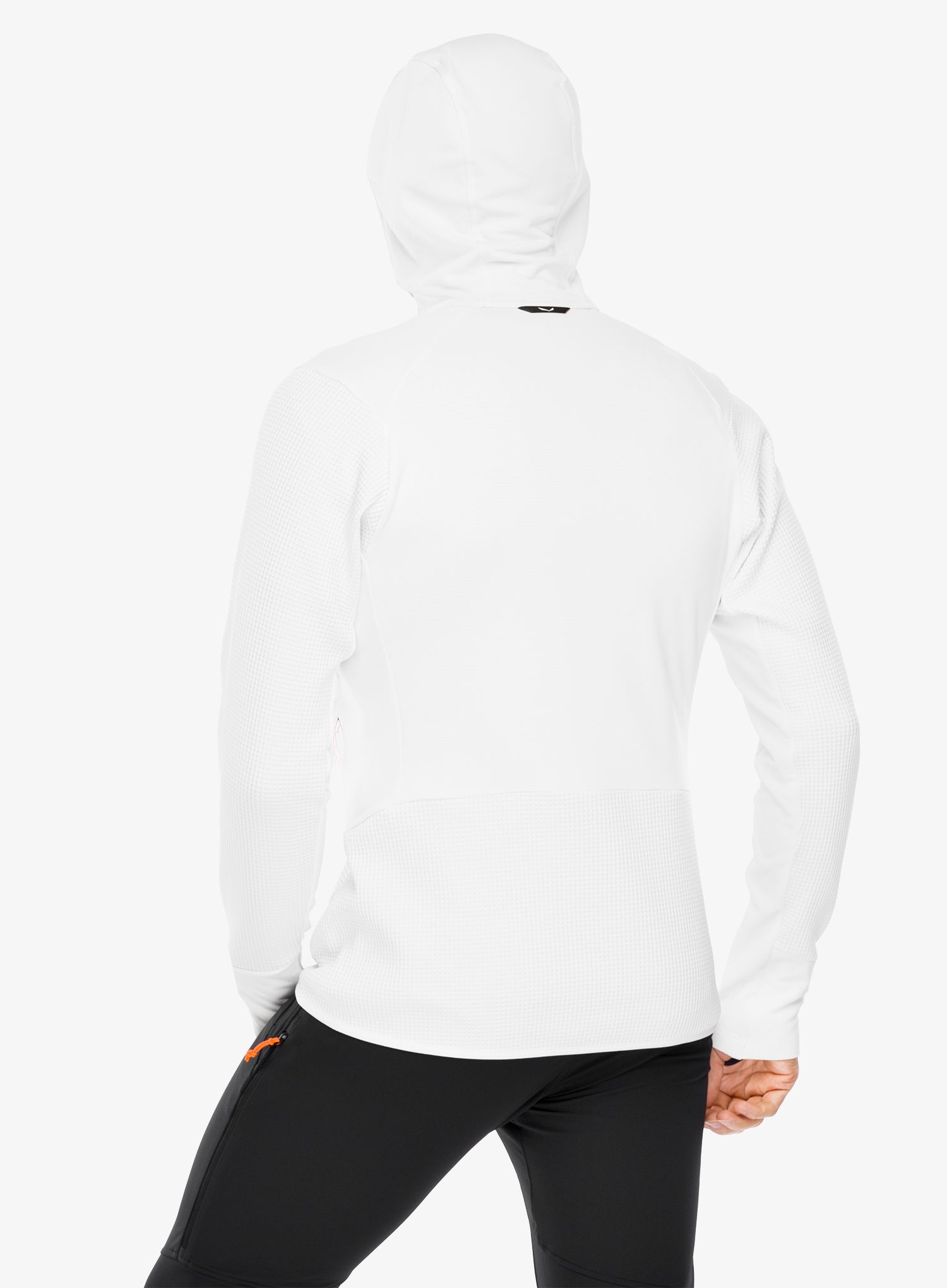 Mikina s kapucí Salewa Puez Waffle Hyb PL HD Jacket - white