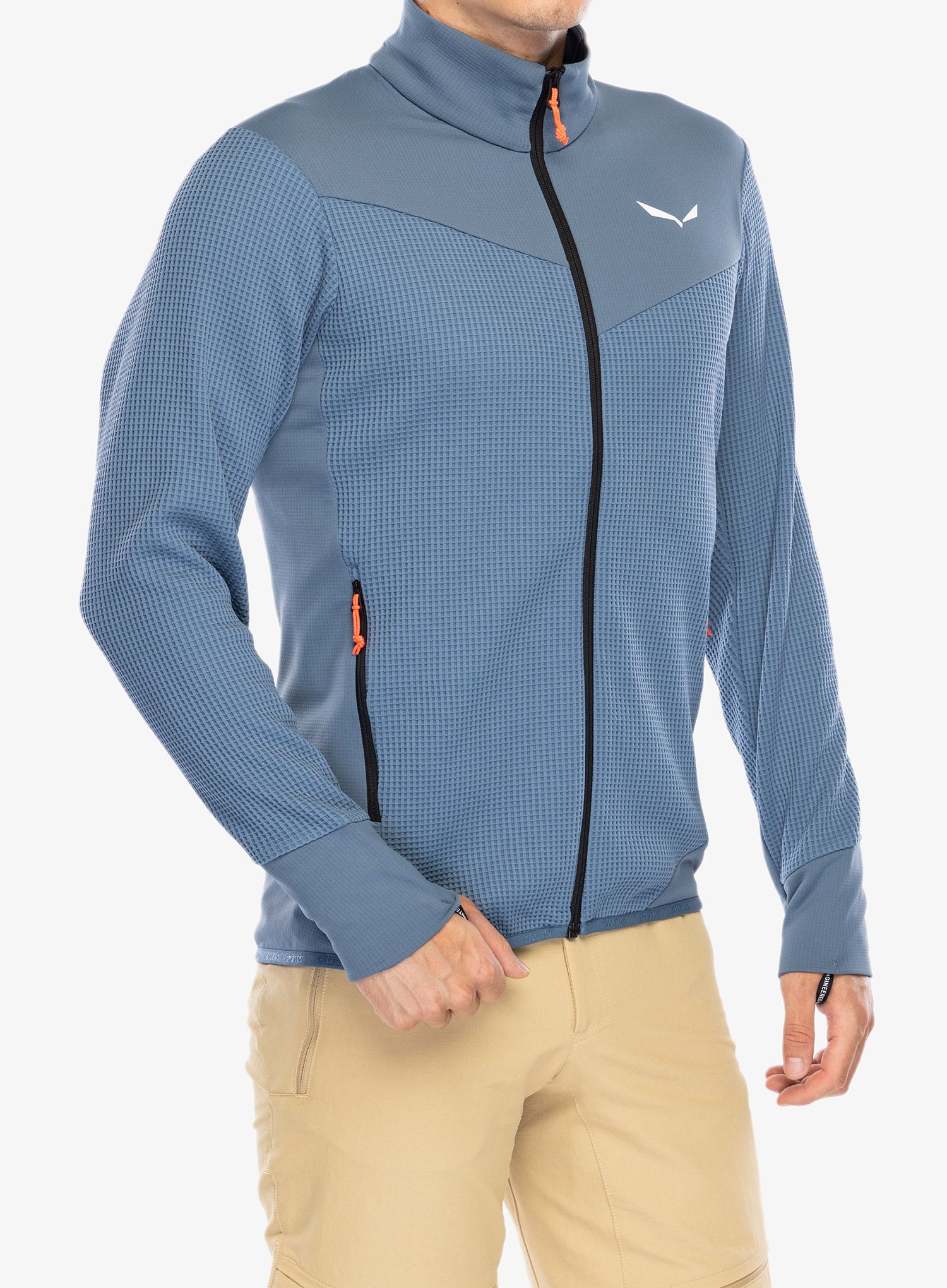 Rozepínací mikina Salewa Puez Waffle Hyb PL Jacket  - java blue