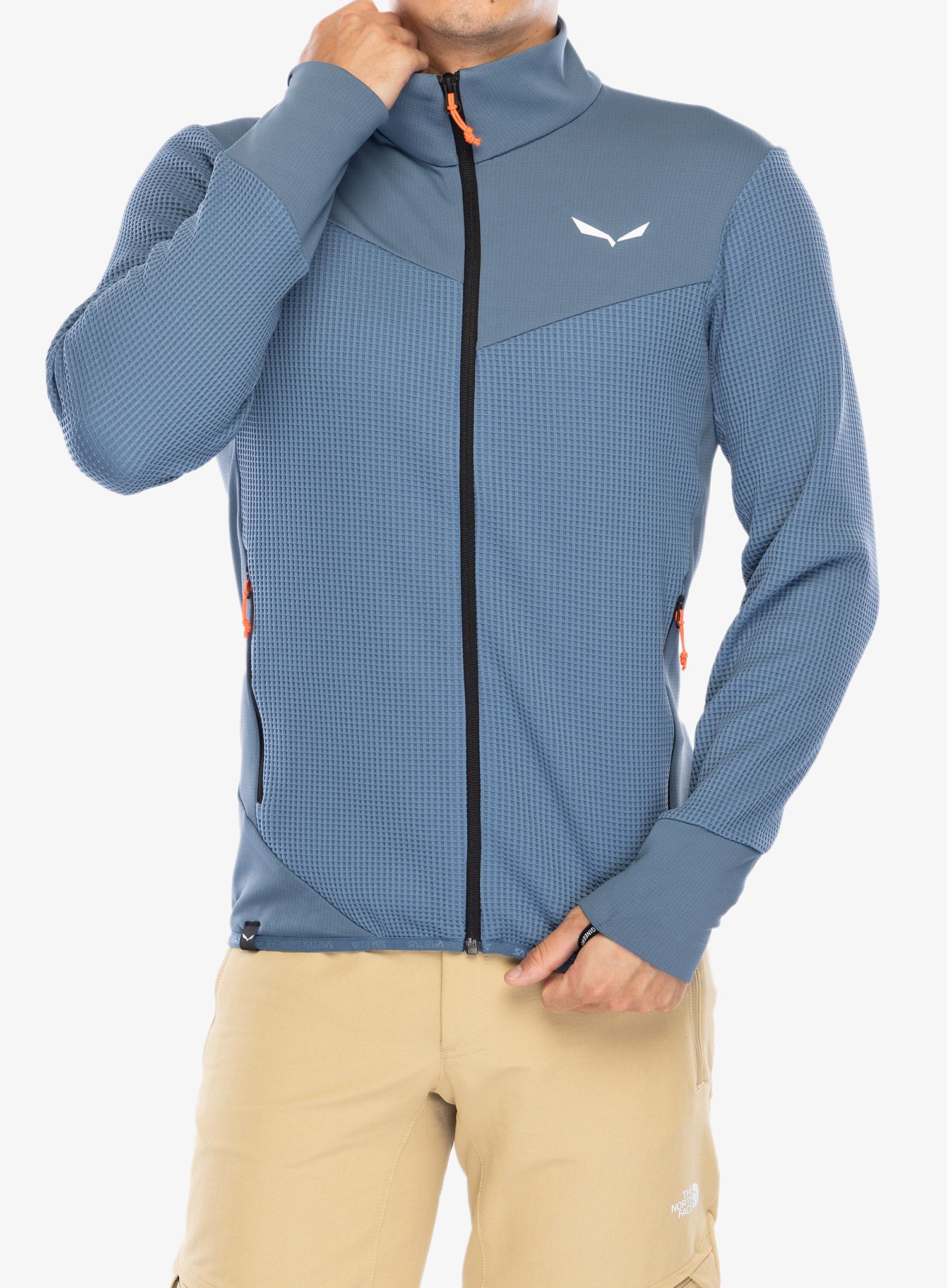 Rozepínací mikina Salewa Puez Waffle Hyb PL Jacket  - java blue