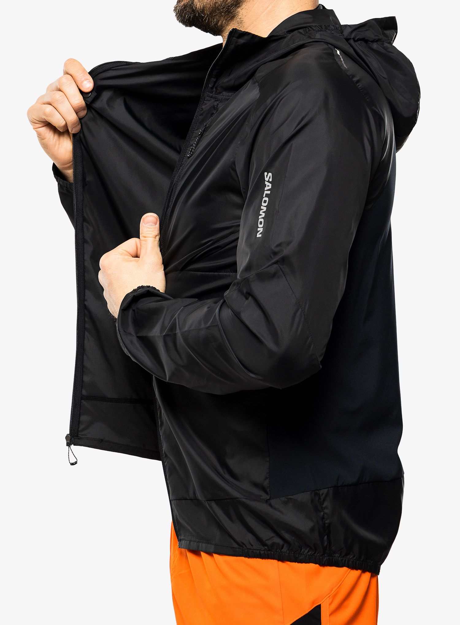 Bunda na běhání Salomon Bonatti Cross FZ Hoodie - deep black