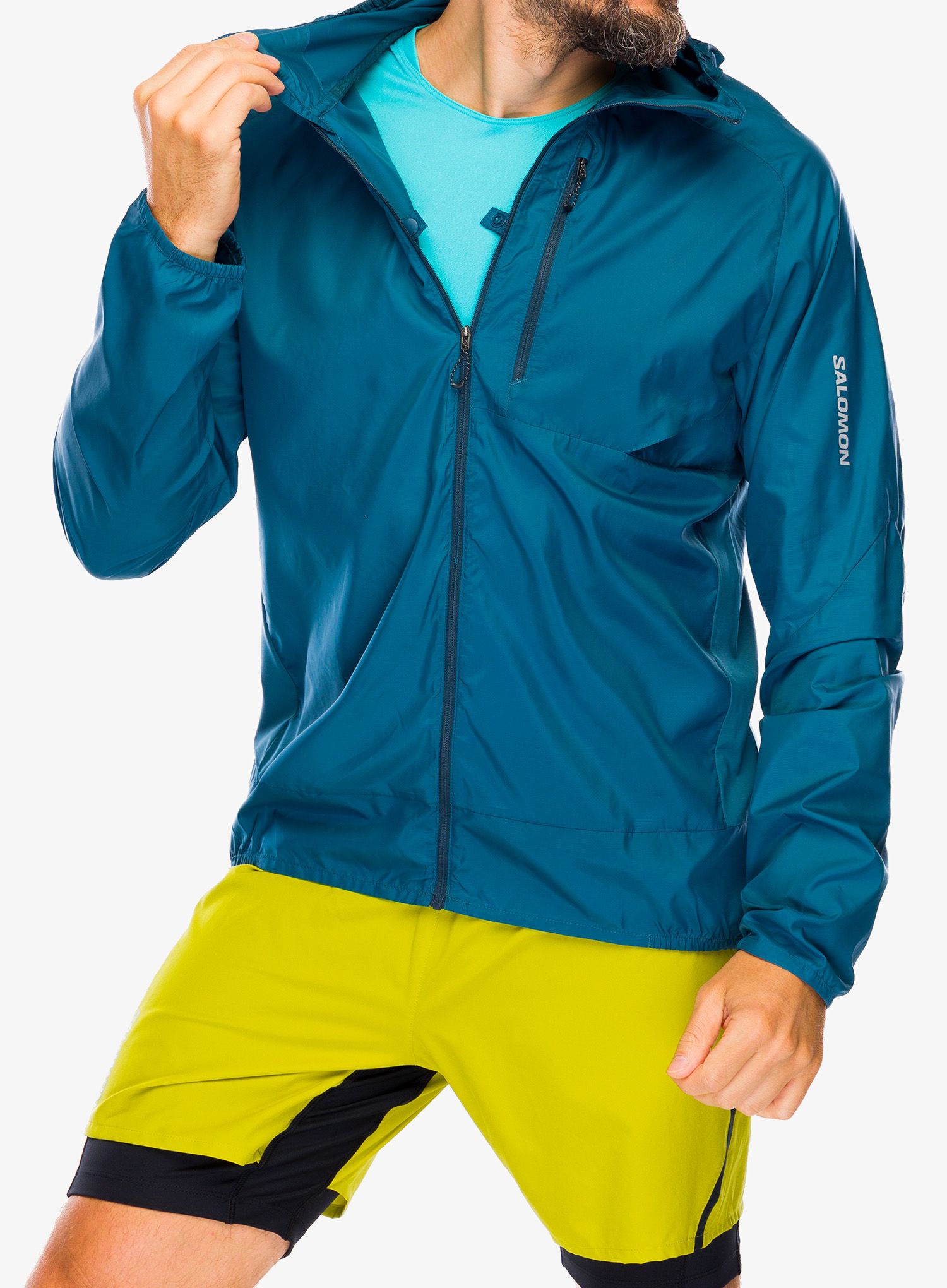 Bunda na běhání Salomon Bonatti Cross FZ Hoodie - deep dive