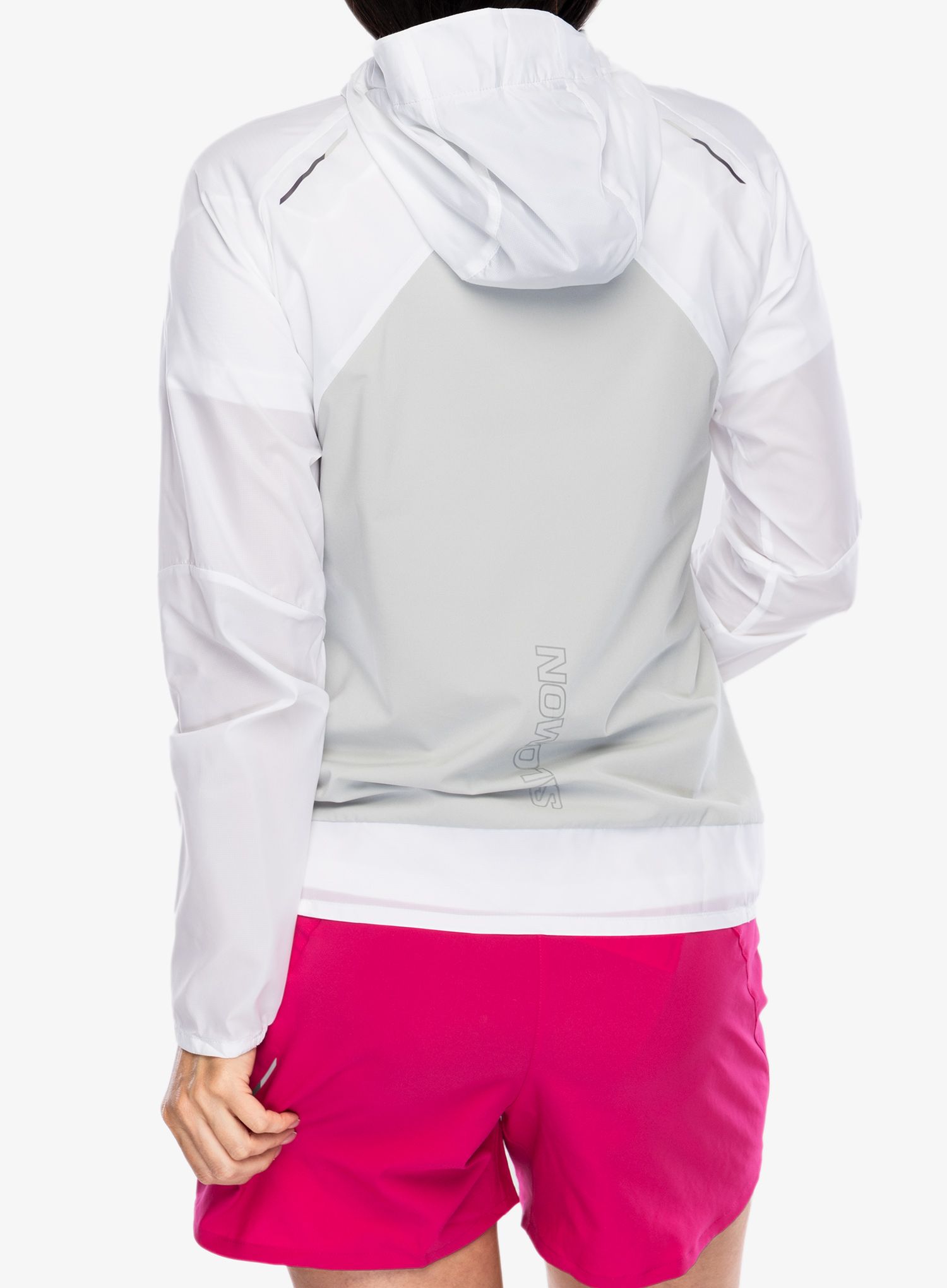 Bunda na běhání dámská Salomon Bonatti Cross FZ Hoodie - white/grey