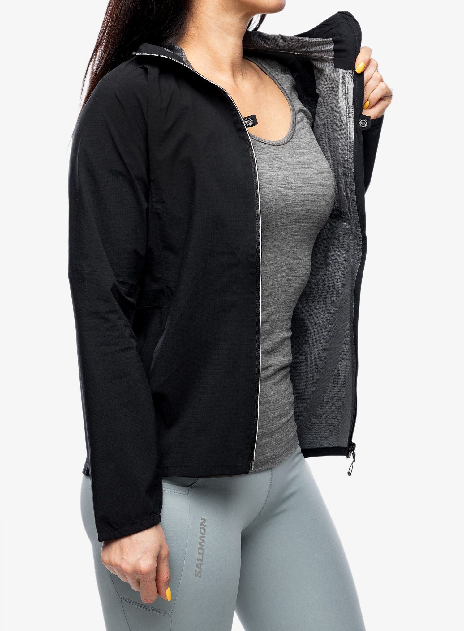 Bunda na běhání dámská Salomon Bonatti Trail Jacket - deep black