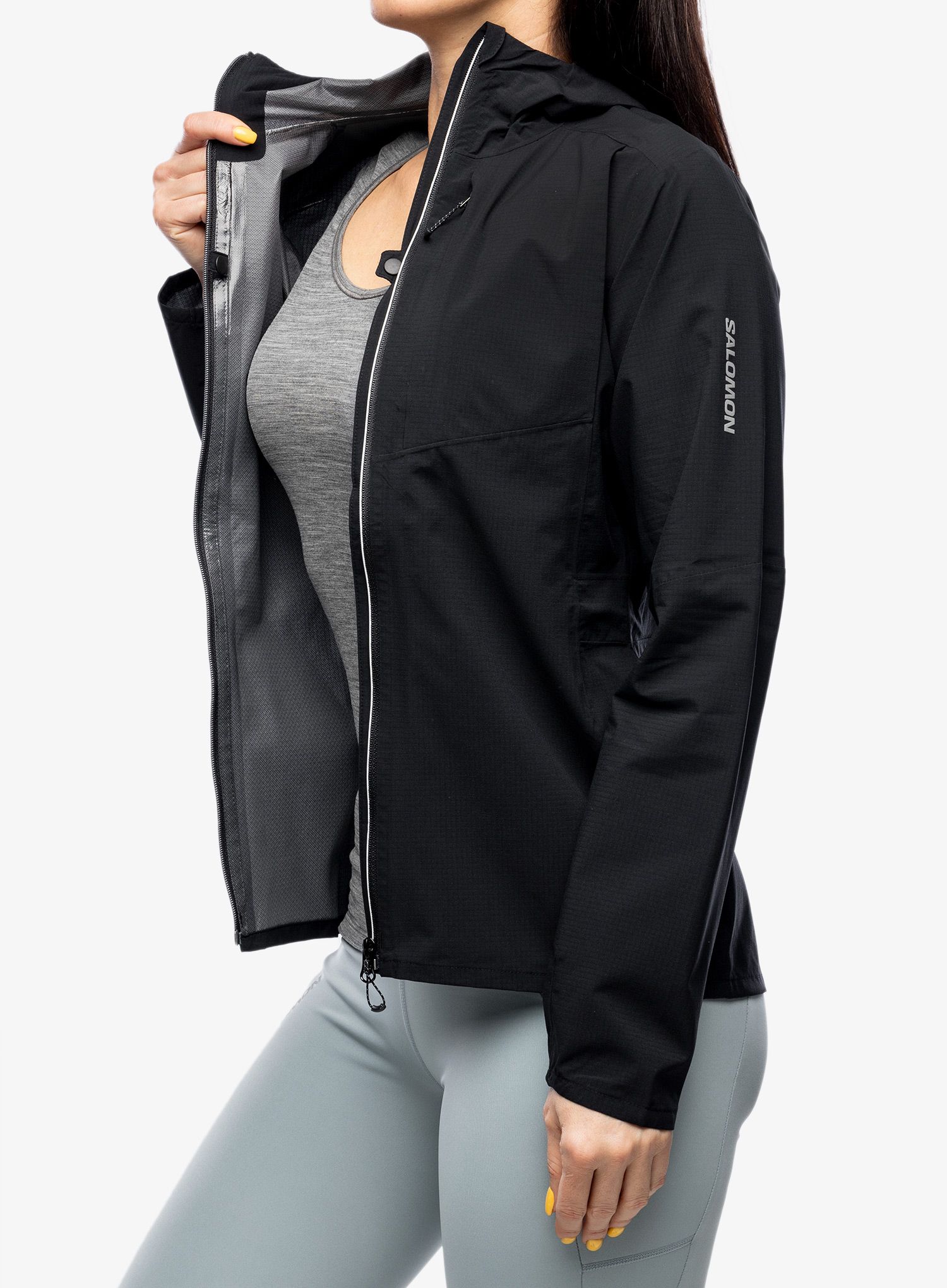 Bunda na běhání dámská Salomon Bonatti Trail Jacket - deep black