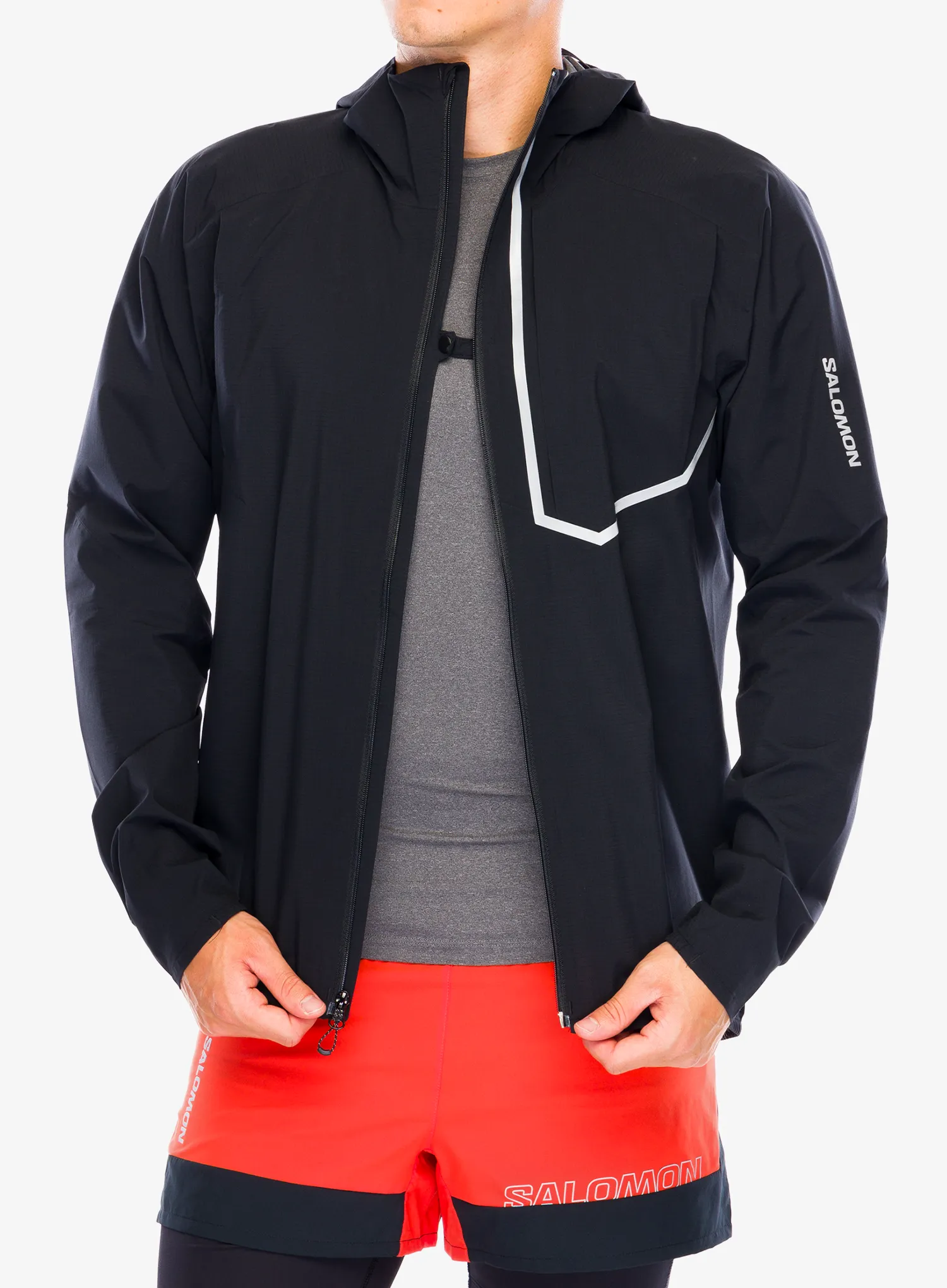Bunda na běhání Salomon Bonatti Trail Jacket - deep black