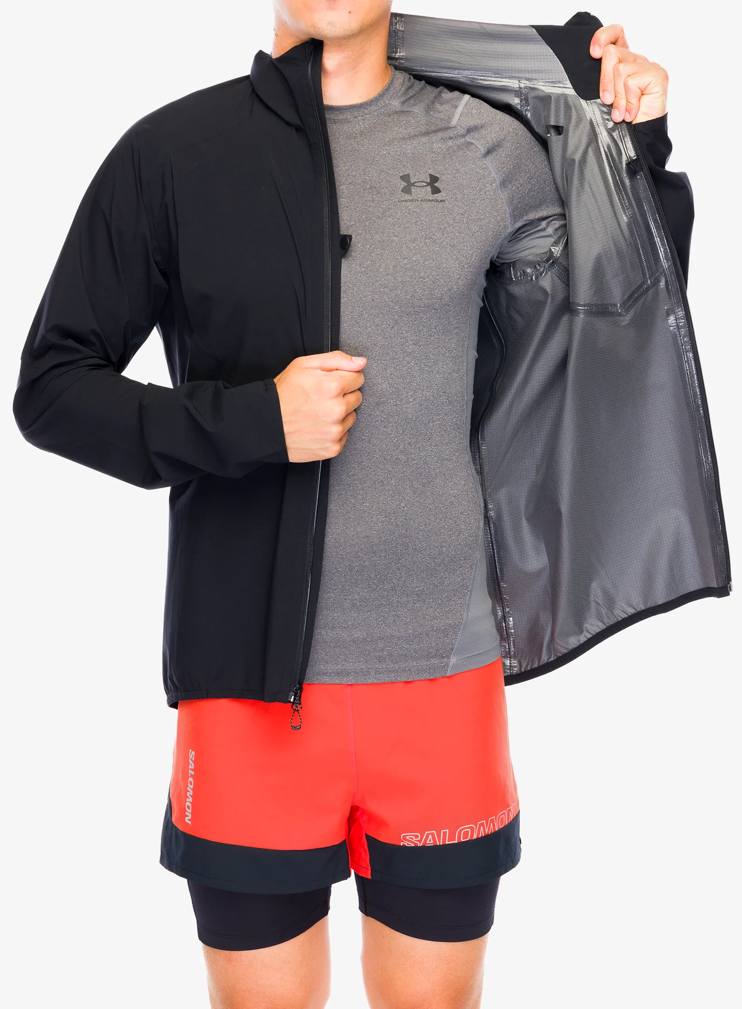 Bunda na běhání Salomon Bonatti Trail Jacket - deep black