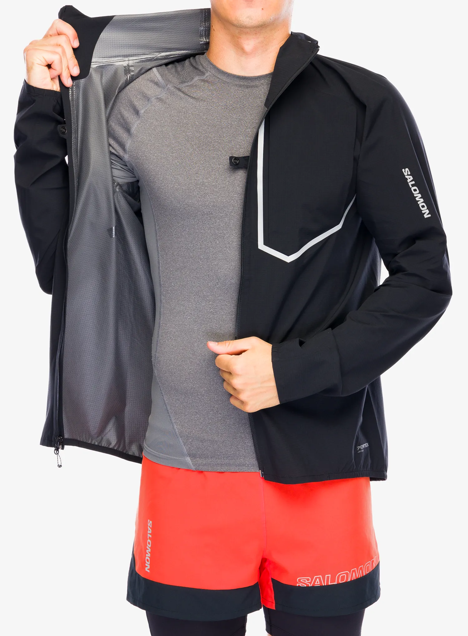 Bunda na běhání Salomon Bonatti Trail Jacket - deep black