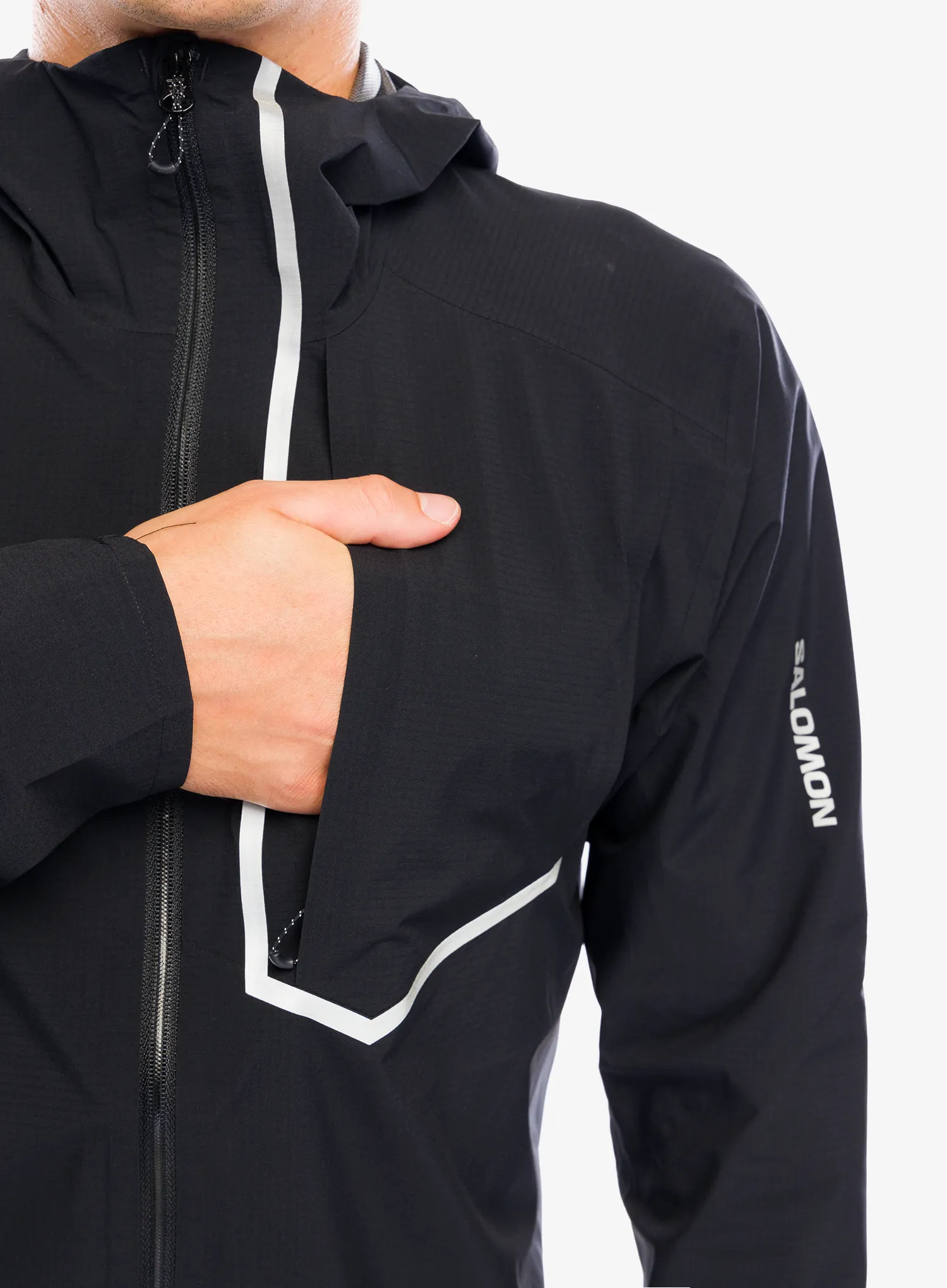 Bunda na běhání Salomon Bonatti Trail Jacket - deep black
