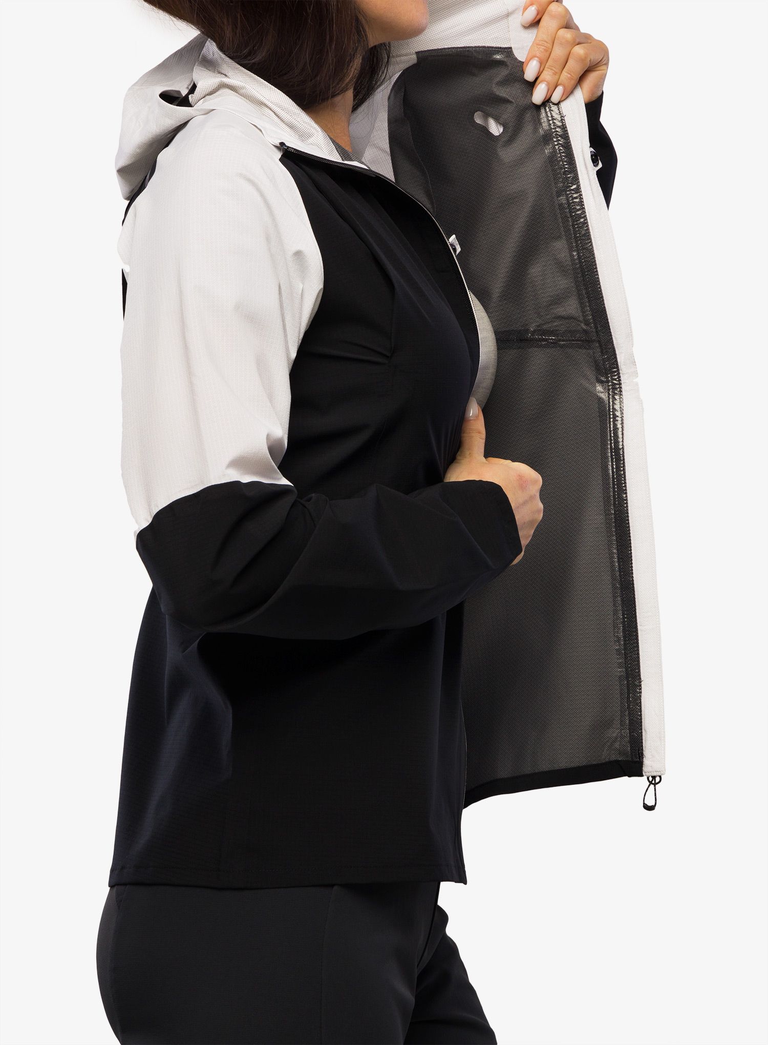 Dámská běžecká bunda Salomon Bonatti Trail Jacket - deep black/white