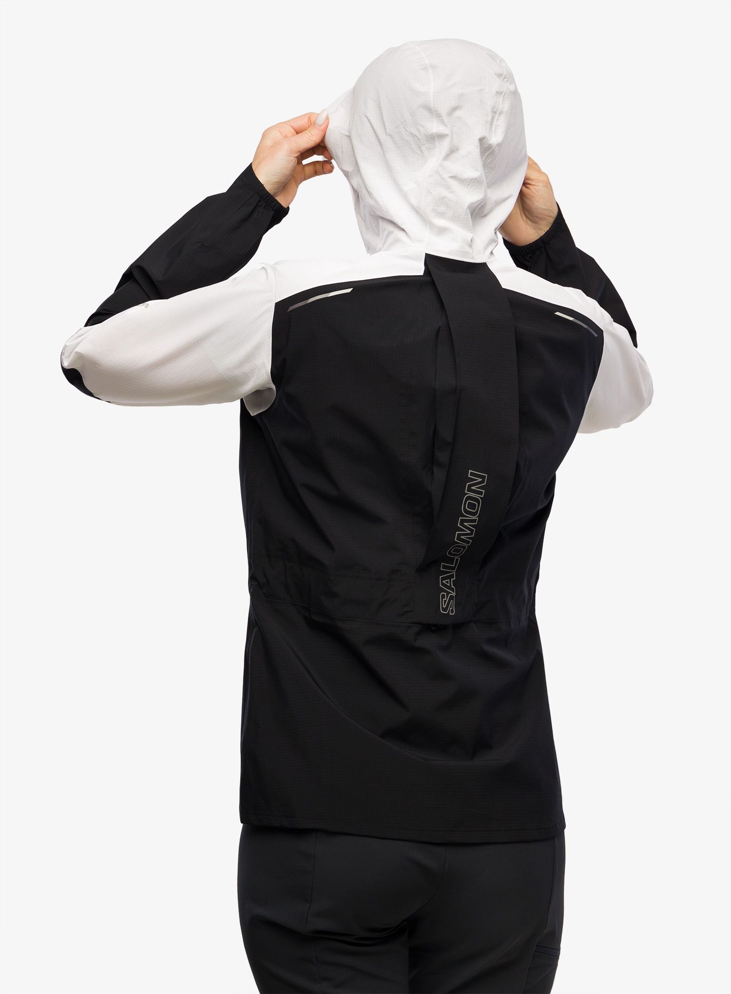 Dámská běžecká bunda Salomon Bonatti Trail Jacket - deep black/white