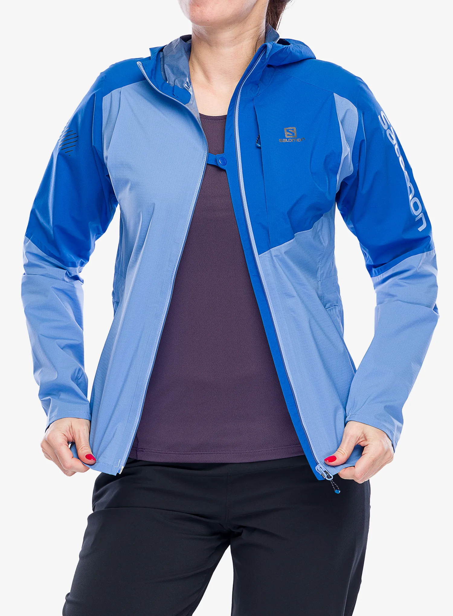 Dámská běžecká bunda Salomon Bonatti Trail Jacket - prov./n. blue