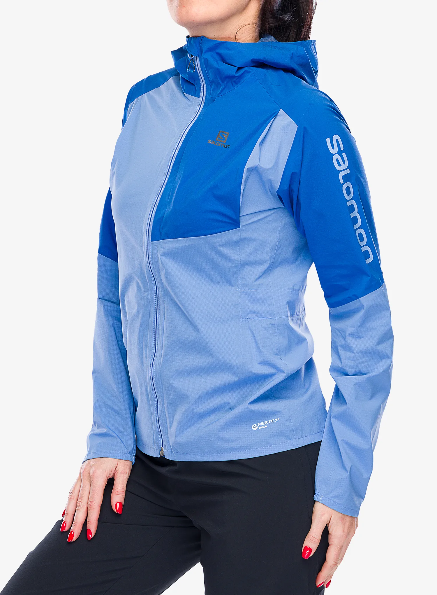 Dámská běžecká bunda Salomon Bonatti Trail Jacket - prov./n. blue