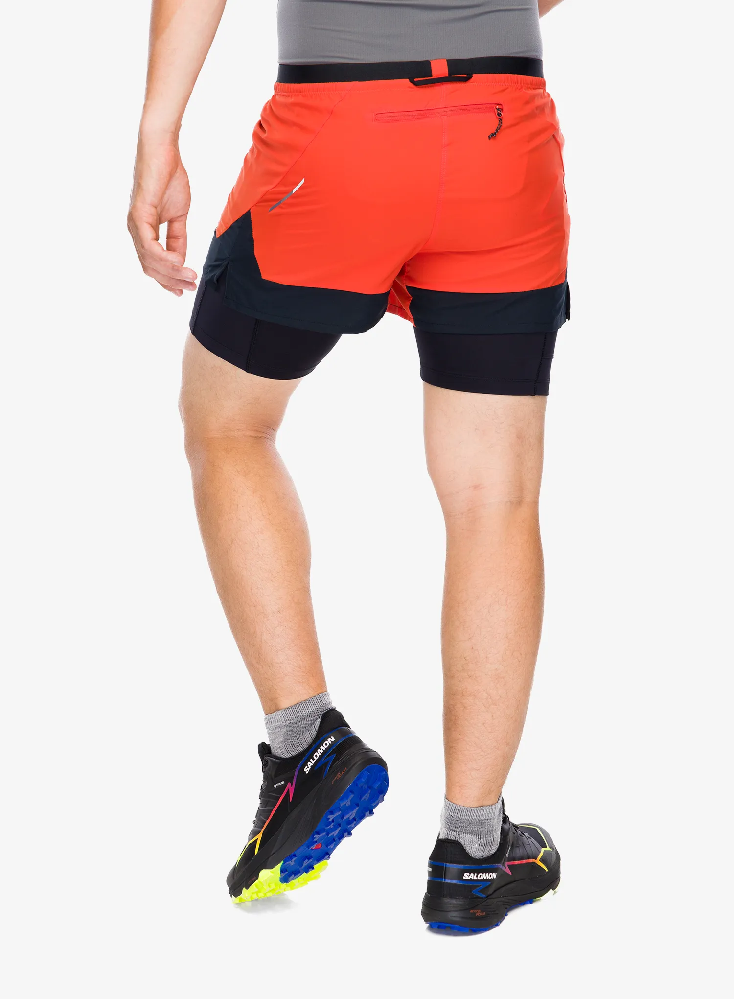Běžecké kraťasy Salomon Cross 2in1 Shorts - tomato/deep black