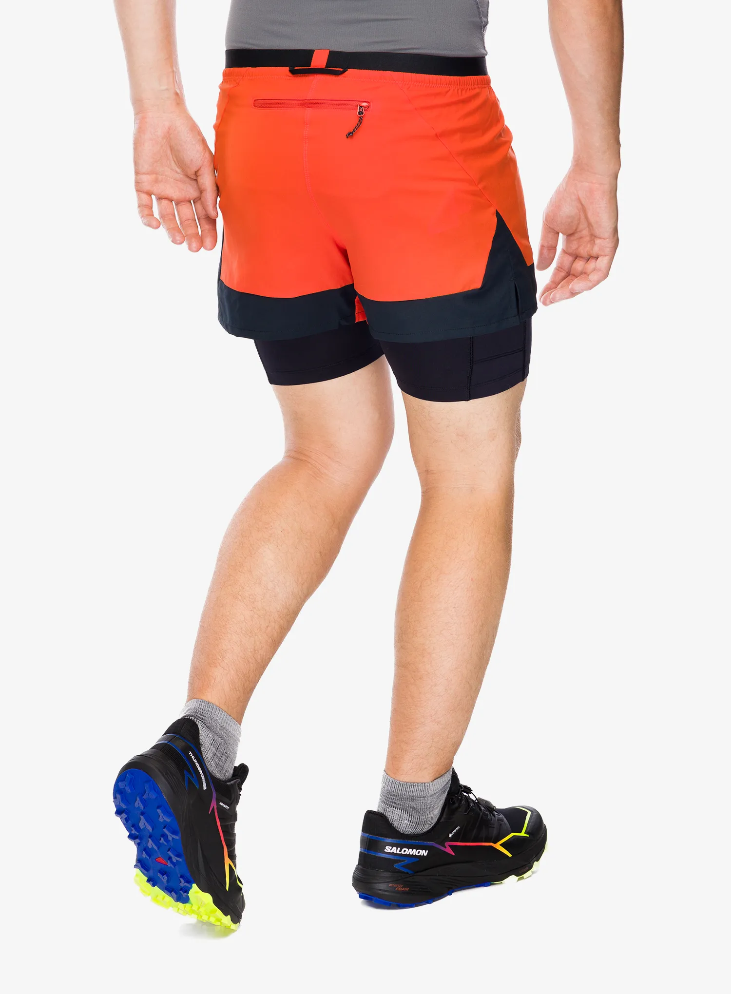Běžecké kraťasy Salomon Cross 2in1 Shorts - tomato/deep black