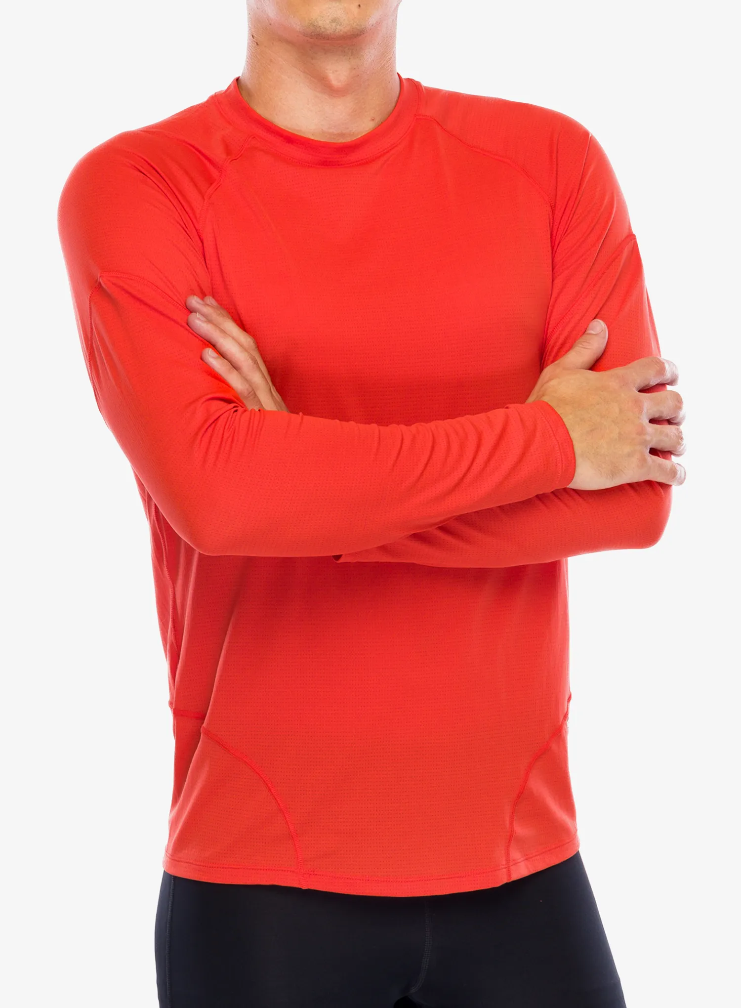 Mikina na běhání Salomon Cross Run LS Tee - cherry tomat