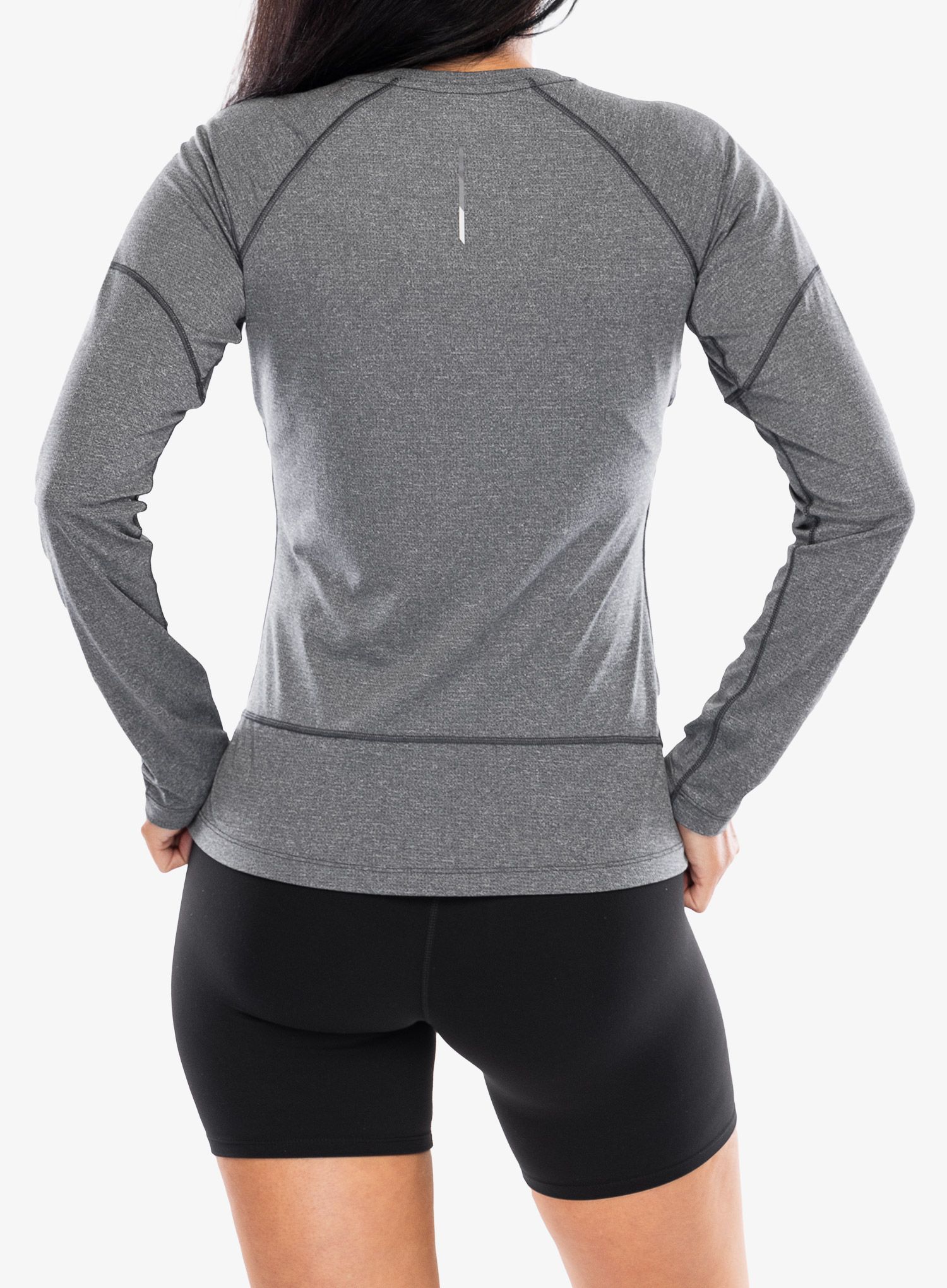 Mikina na běhání dámská Salomon Cross Run L/S Tee - deep black/heather