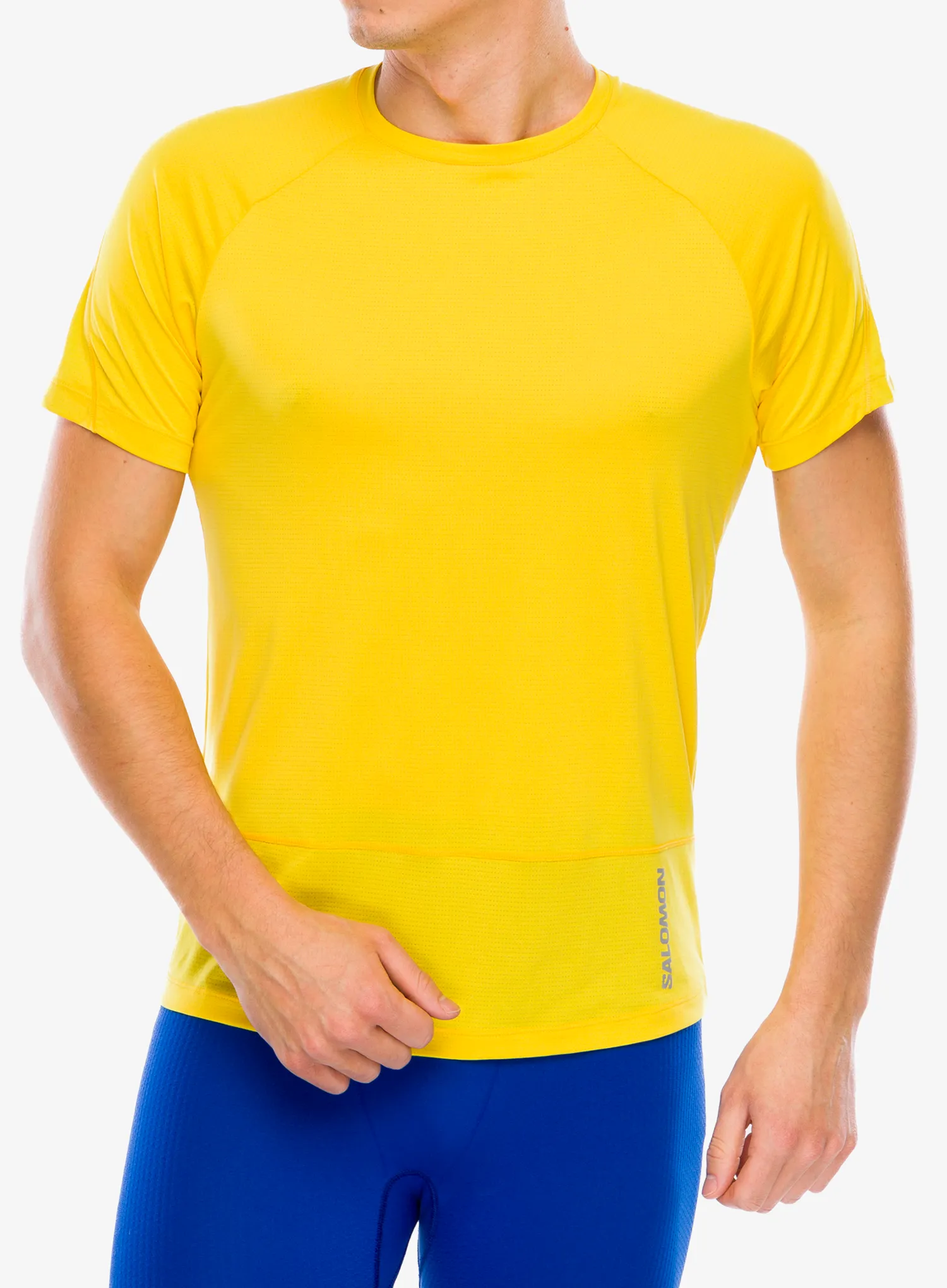Běžecké tričko Salomon Cross Run SS Tee - lemon
