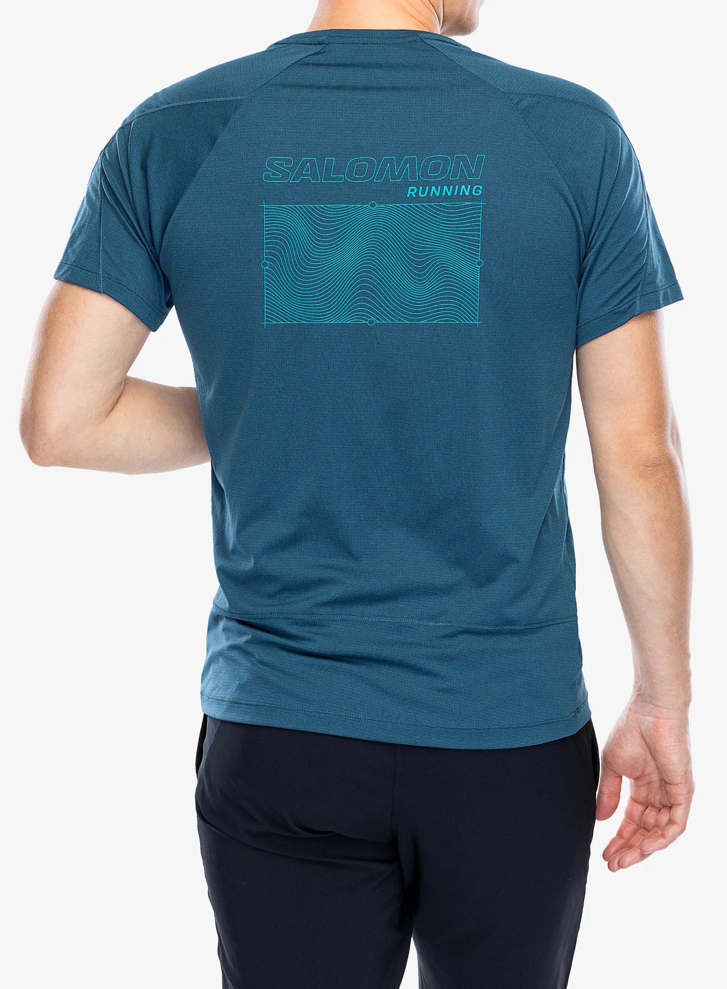 Rychleschnoucí triko Salomon Cross Run S/S GFX - deep dive