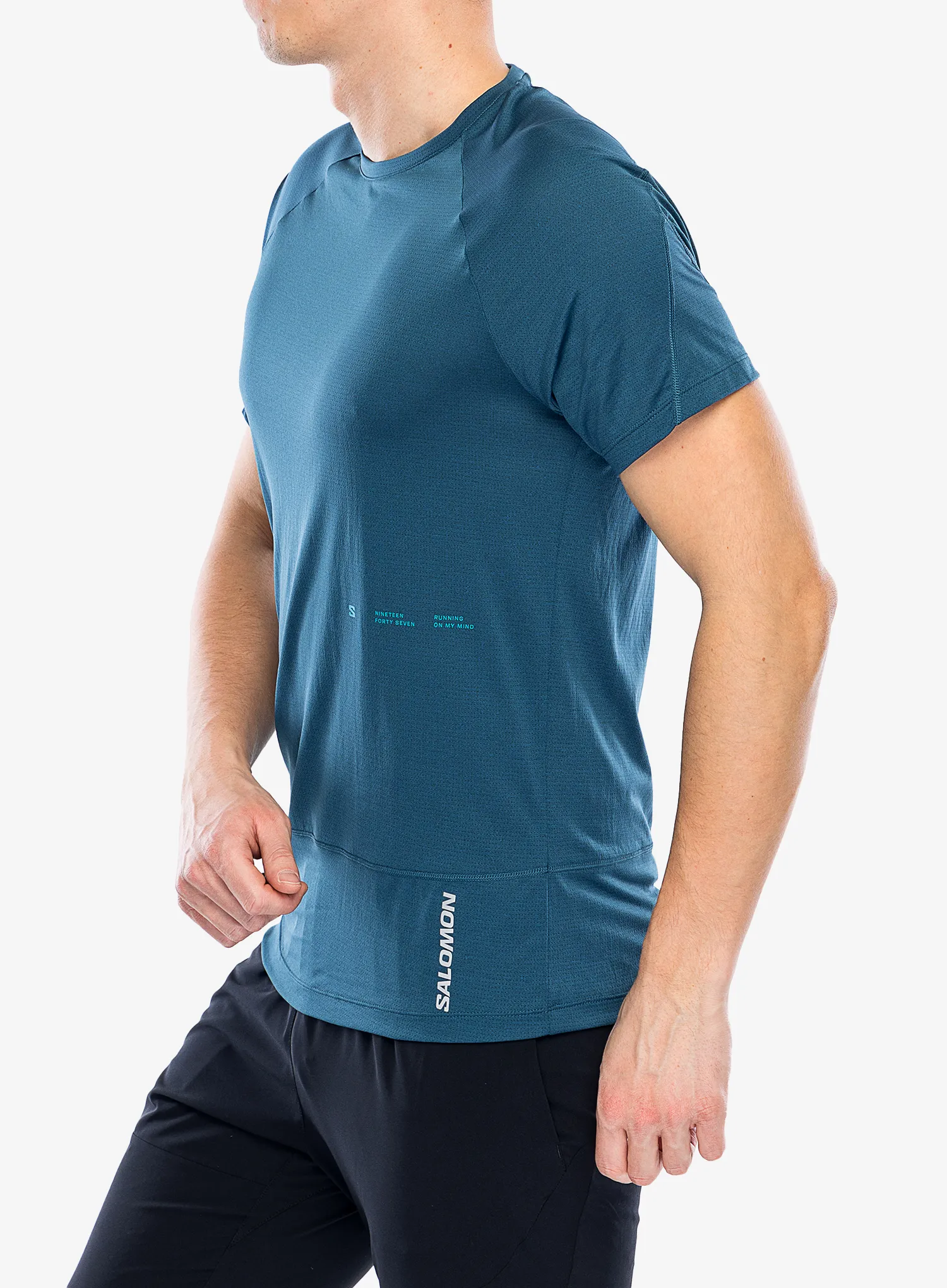 Rychleschnoucí triko Salomon Cross Run S/S GFX - deep dive