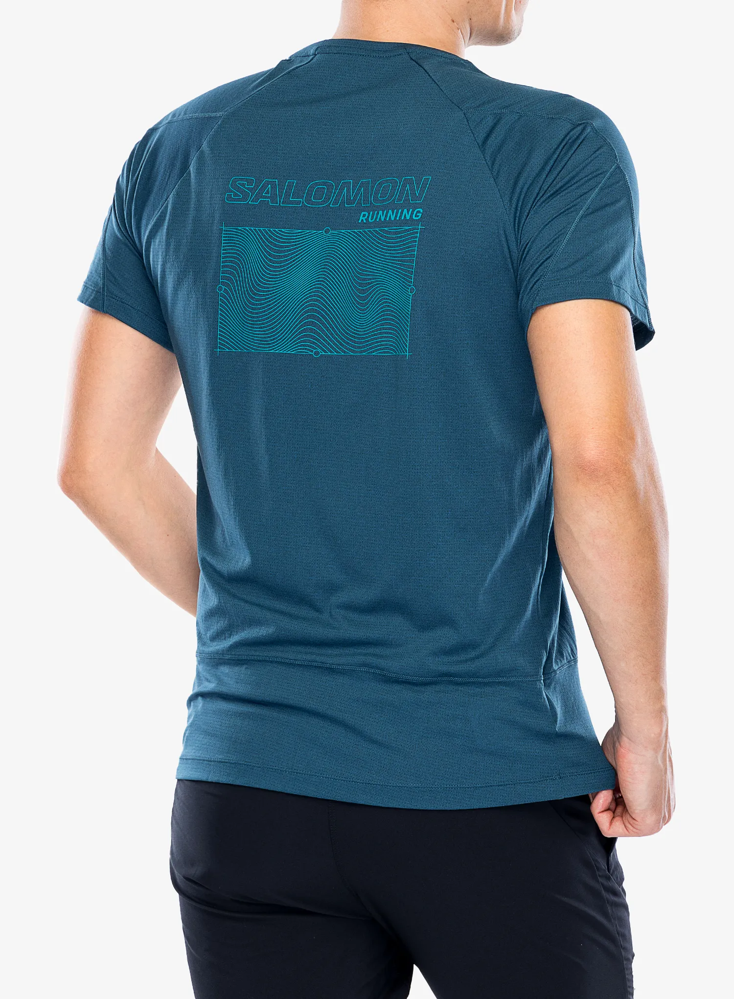 Rychleschnoucí triko Salomon Cross Run S/S GFX - deep dive