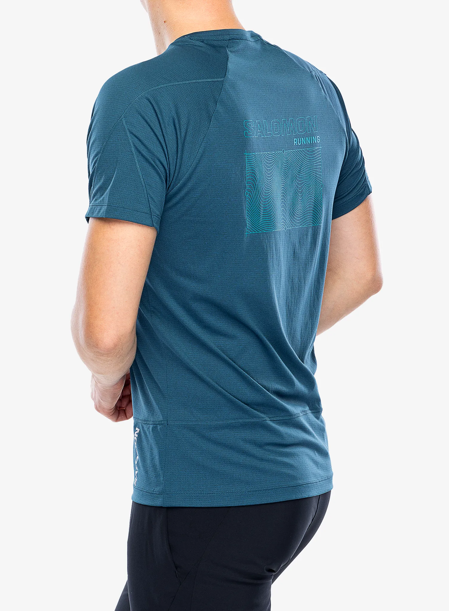 Rychleschnoucí triko Salomon Cross Run S/S GFX - deep dive