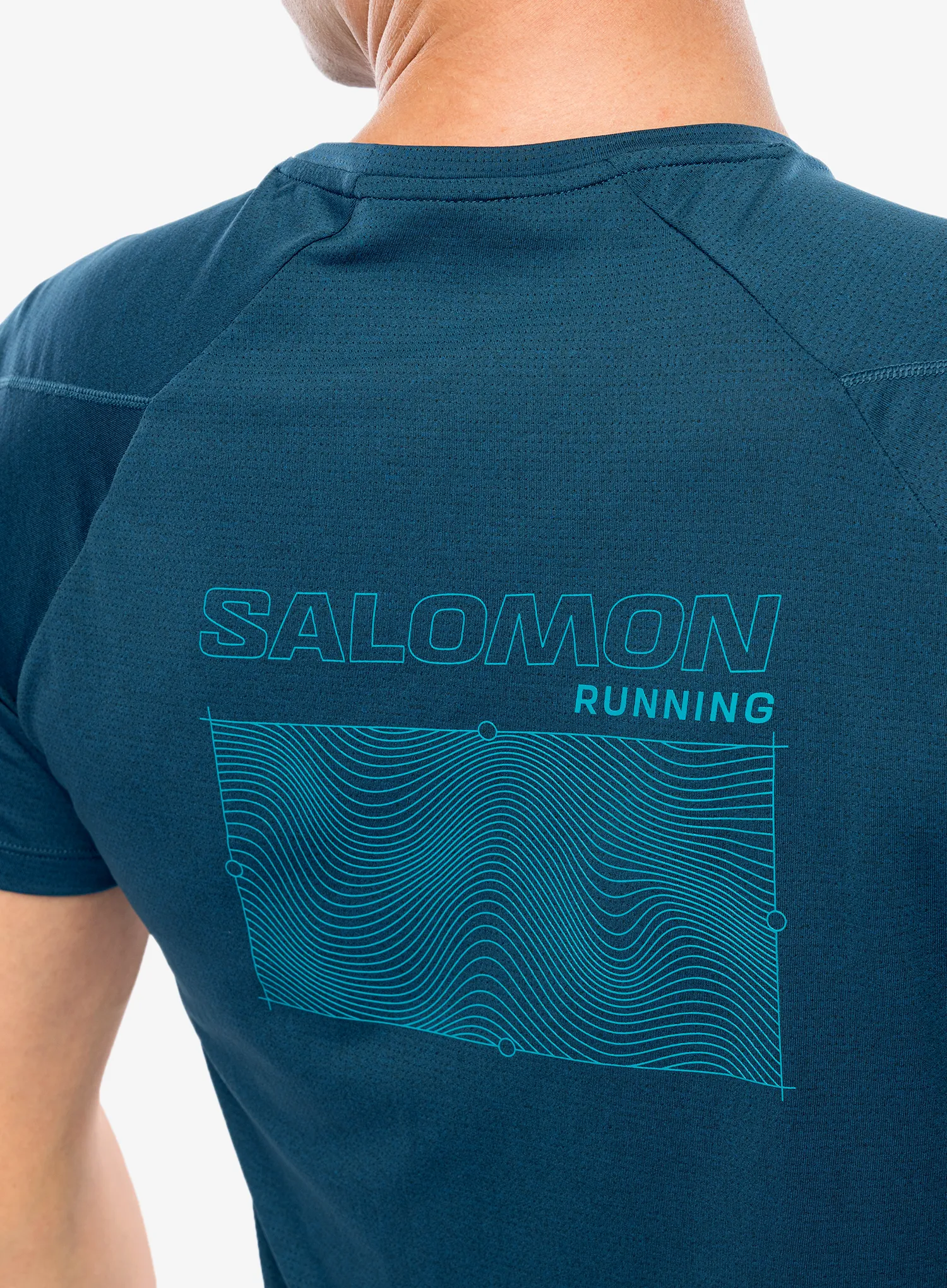 Rychleschnoucí triko Salomon Cross Run S/S GFX - deep dive