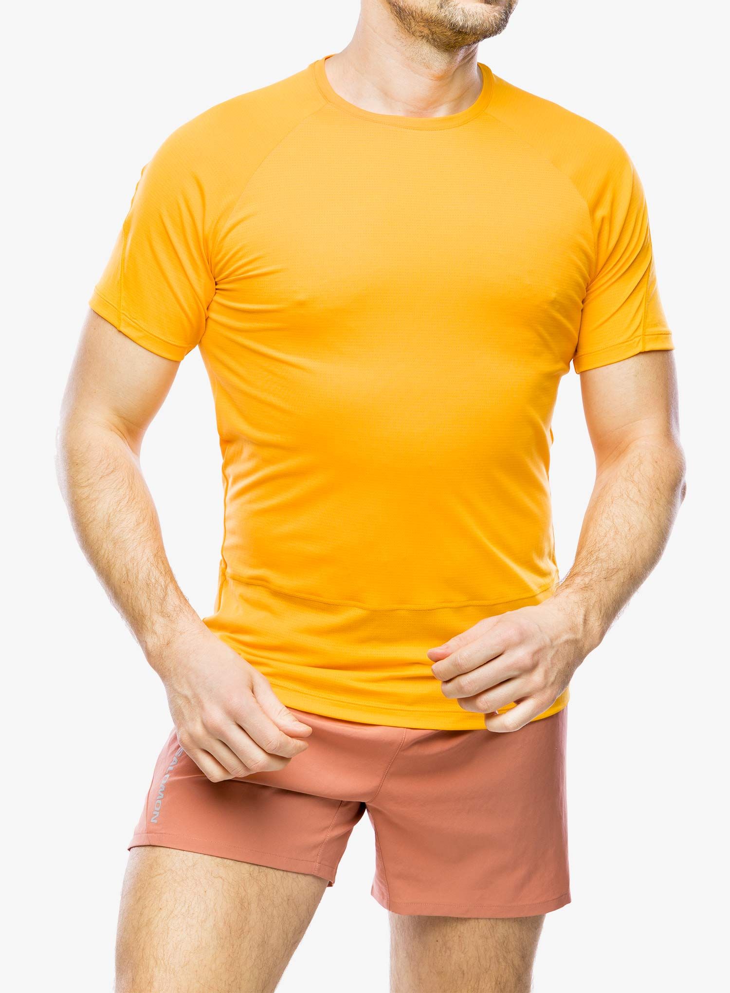 Běžecké tričko Salomon Cross Run S/S Tee - zinnia