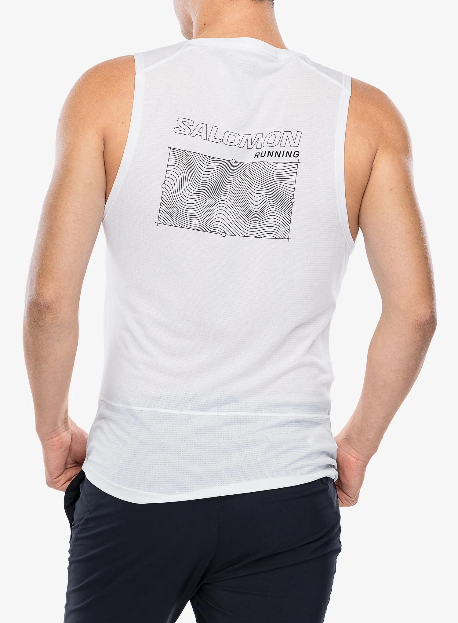 Běžecké tričko Salomon Cross Run Tank GFX - white