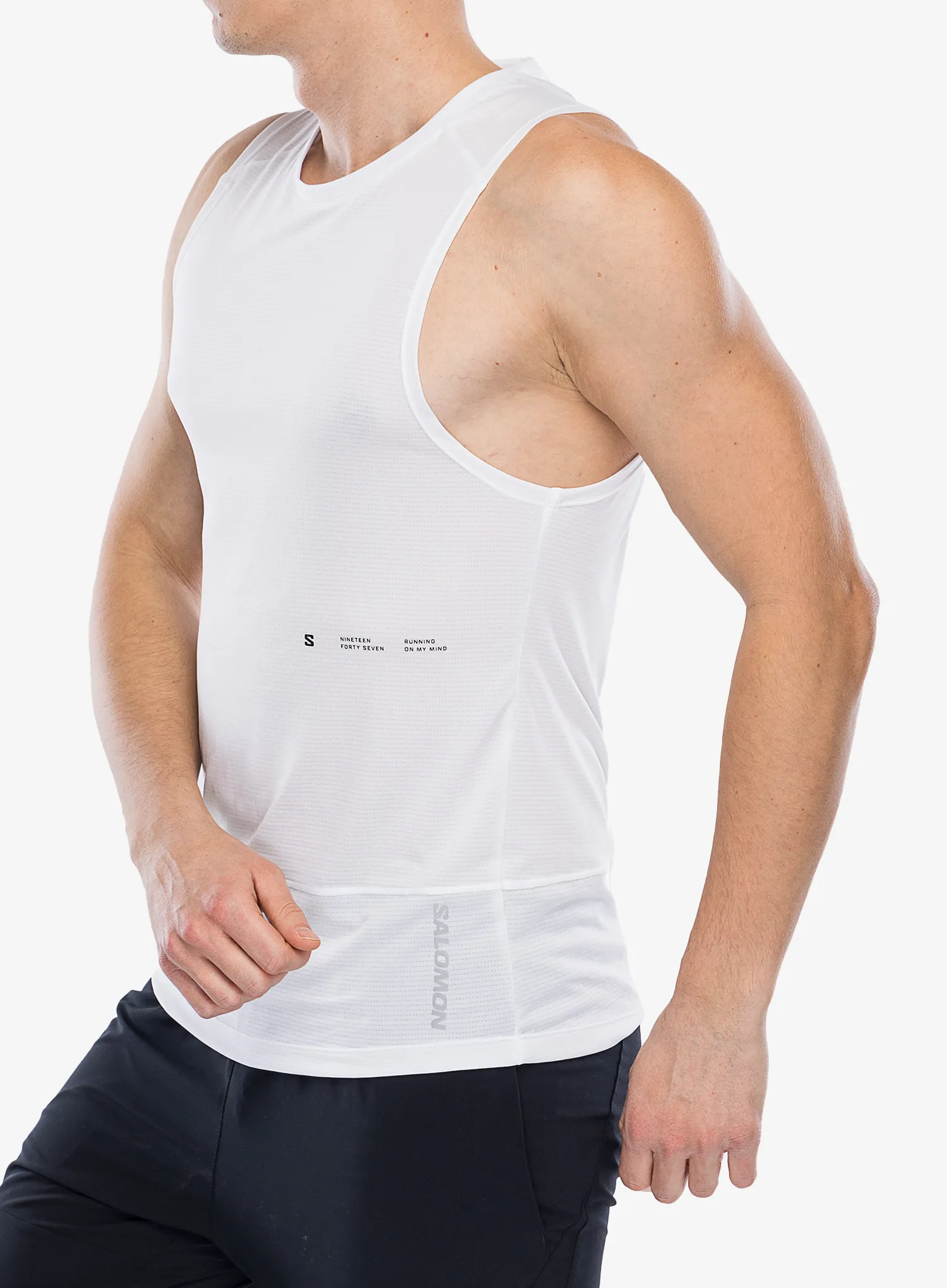 Běžecké tričko Salomon Cross Run Tank GFX - white