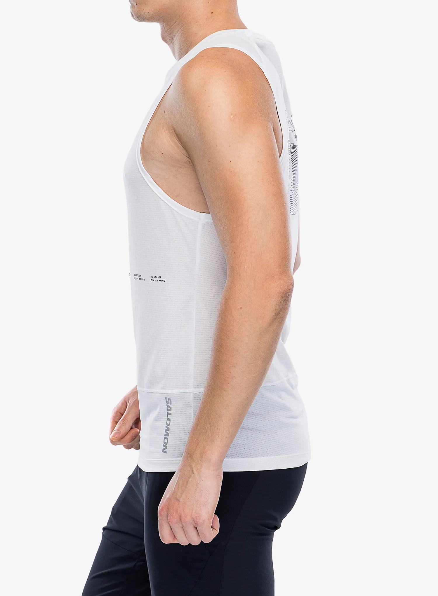 Běžecké tričko Salomon Cross Run Tank GFX - white