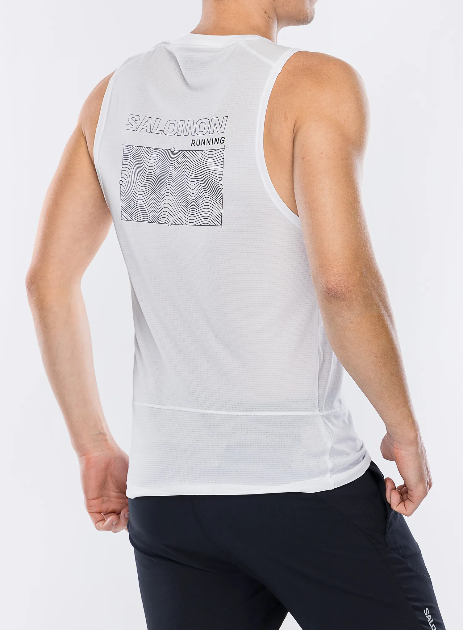 Běžecké tričko Salomon Cross Run Tank GFX - white
