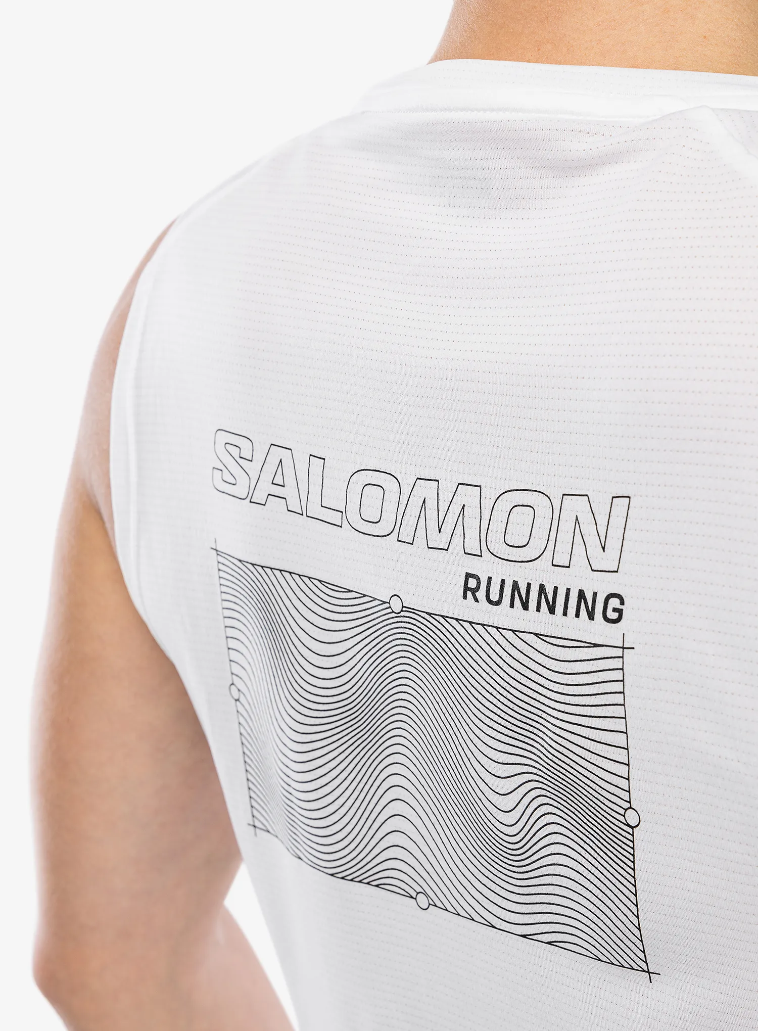 Běžecké tričko Salomon Cross Run Tank GFX - white